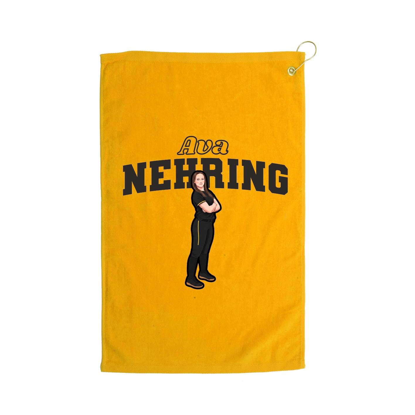 Golf Towel — Name Arch in Gold