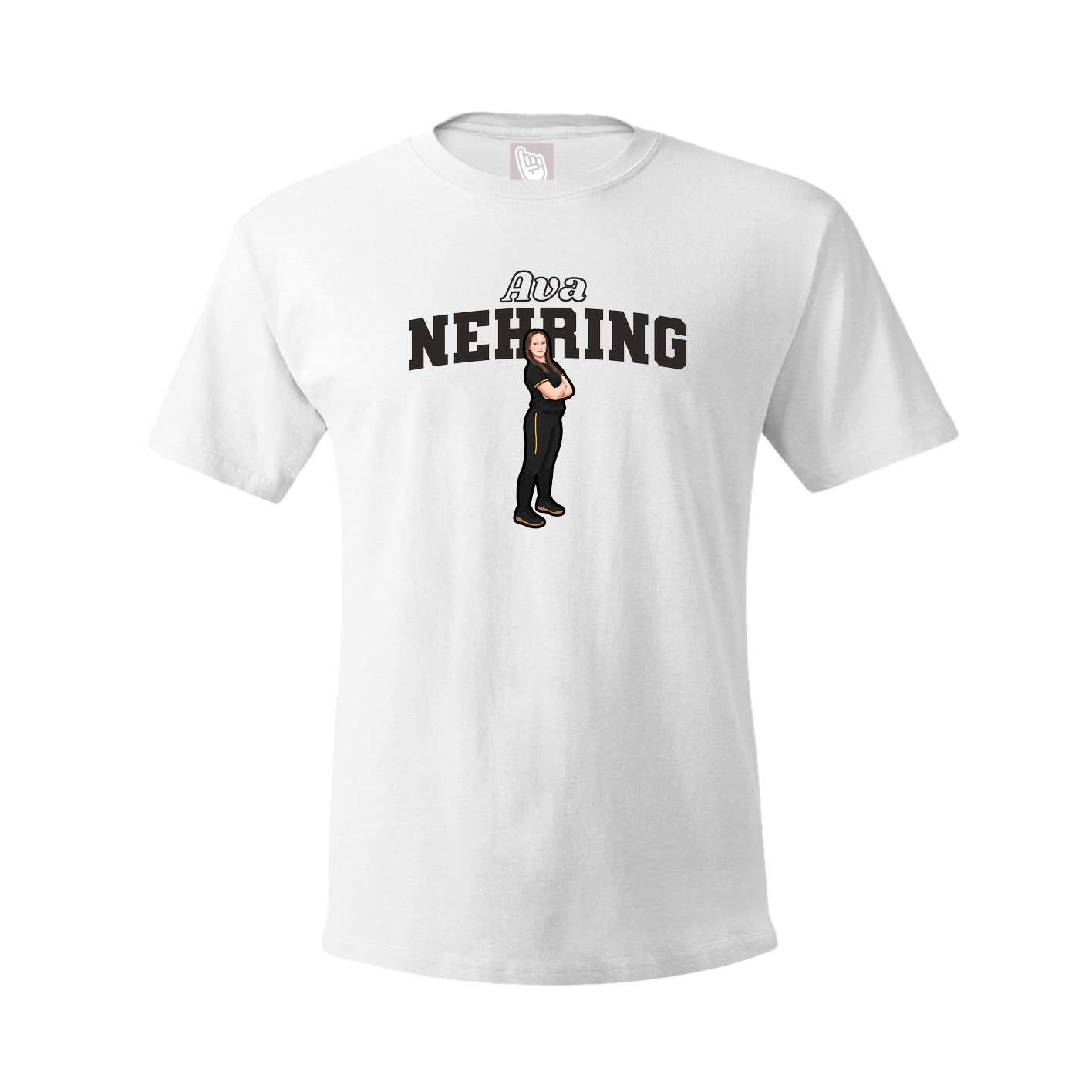 Youth Tee — Name Arch in White