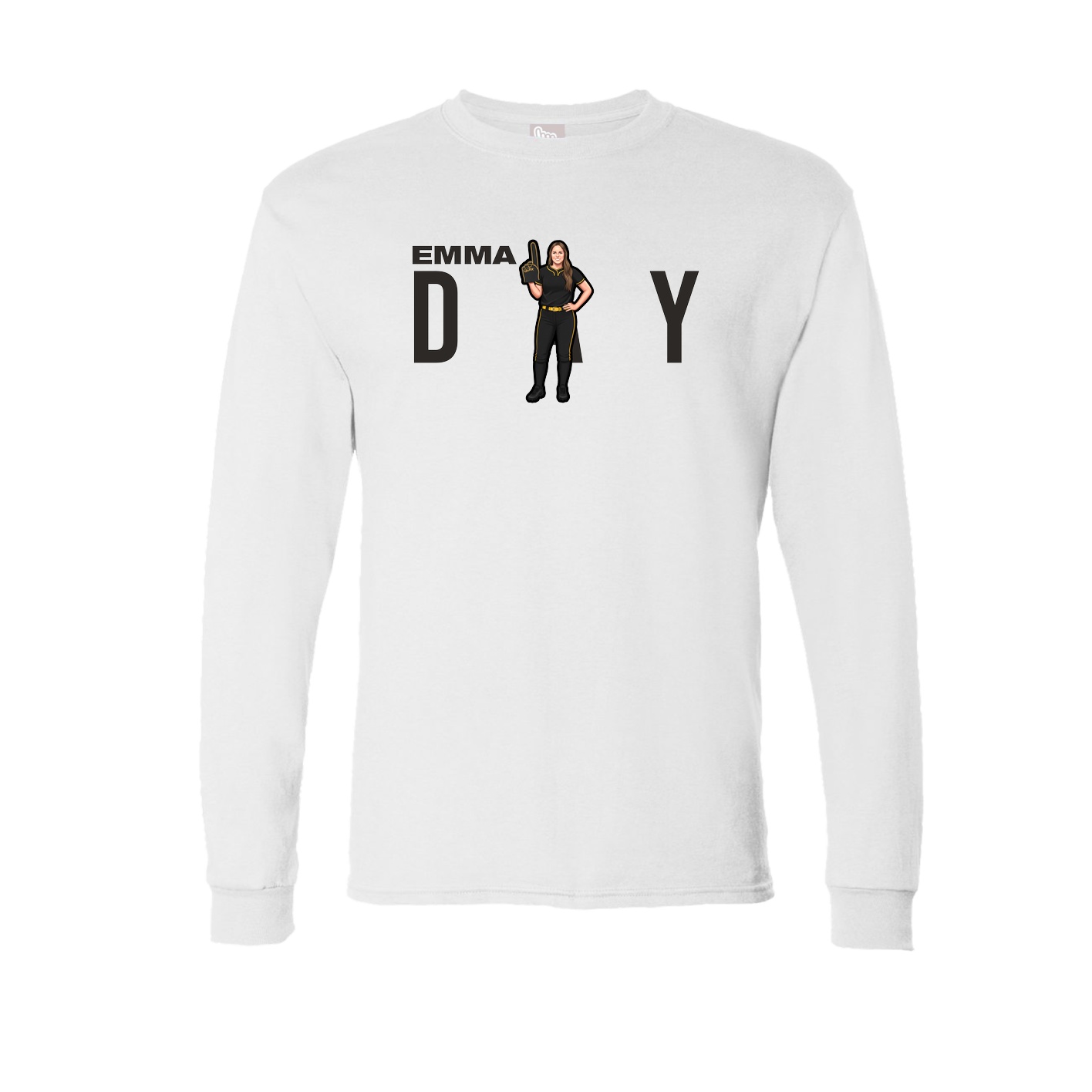 Long Sleeve Tee — Player Name in White