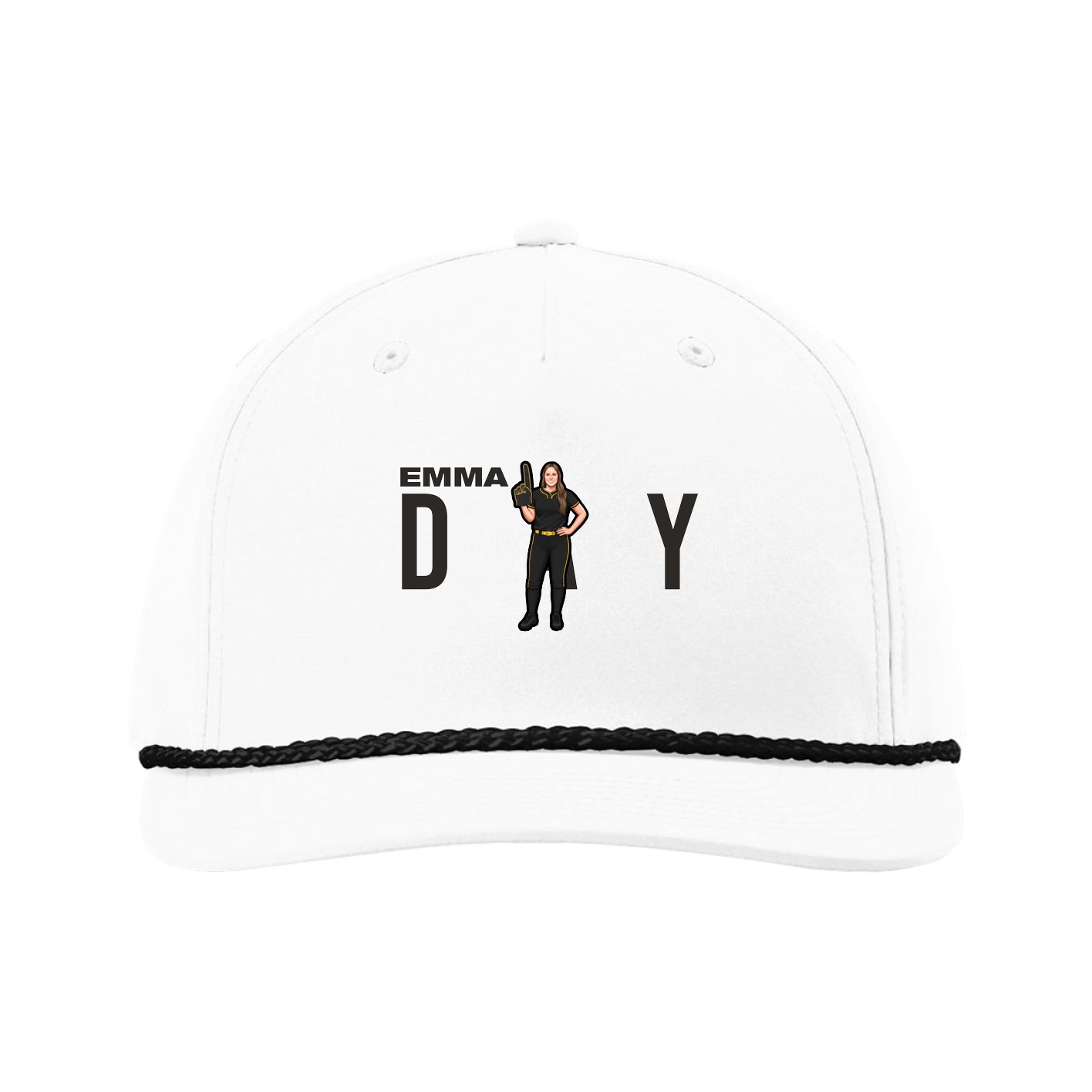 Five-Panel Classic Rope Cap — Player Name in White