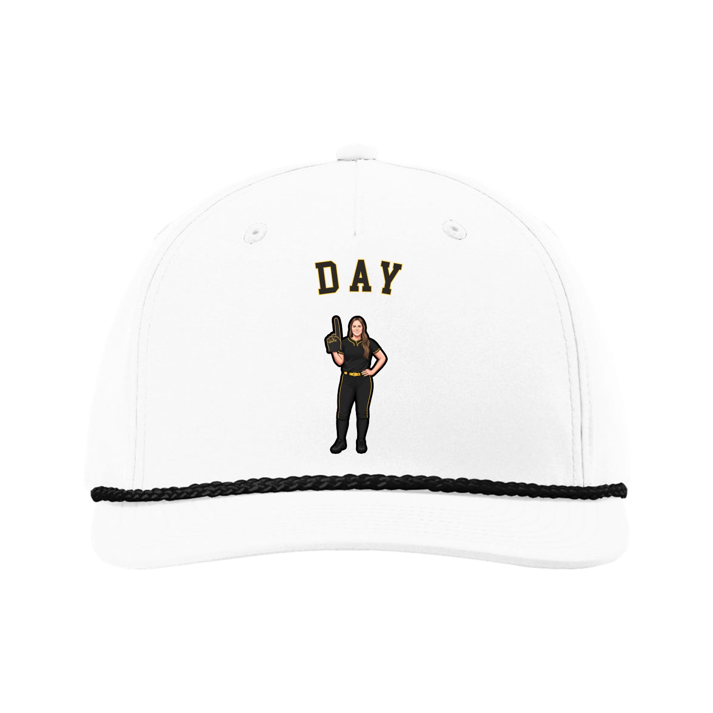 Five-Panel Classic Rope Cap — Shirsey Arch in White