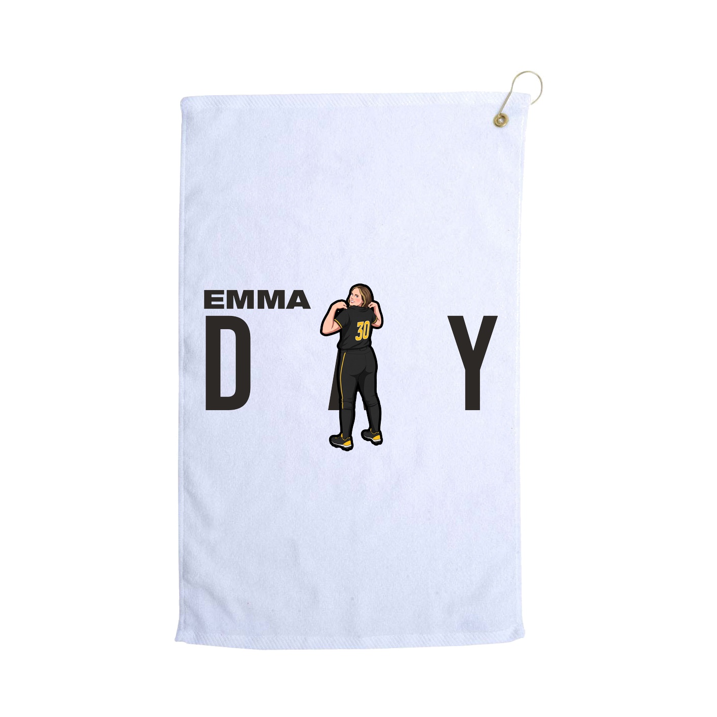 Golf Towel — Player Name in White
