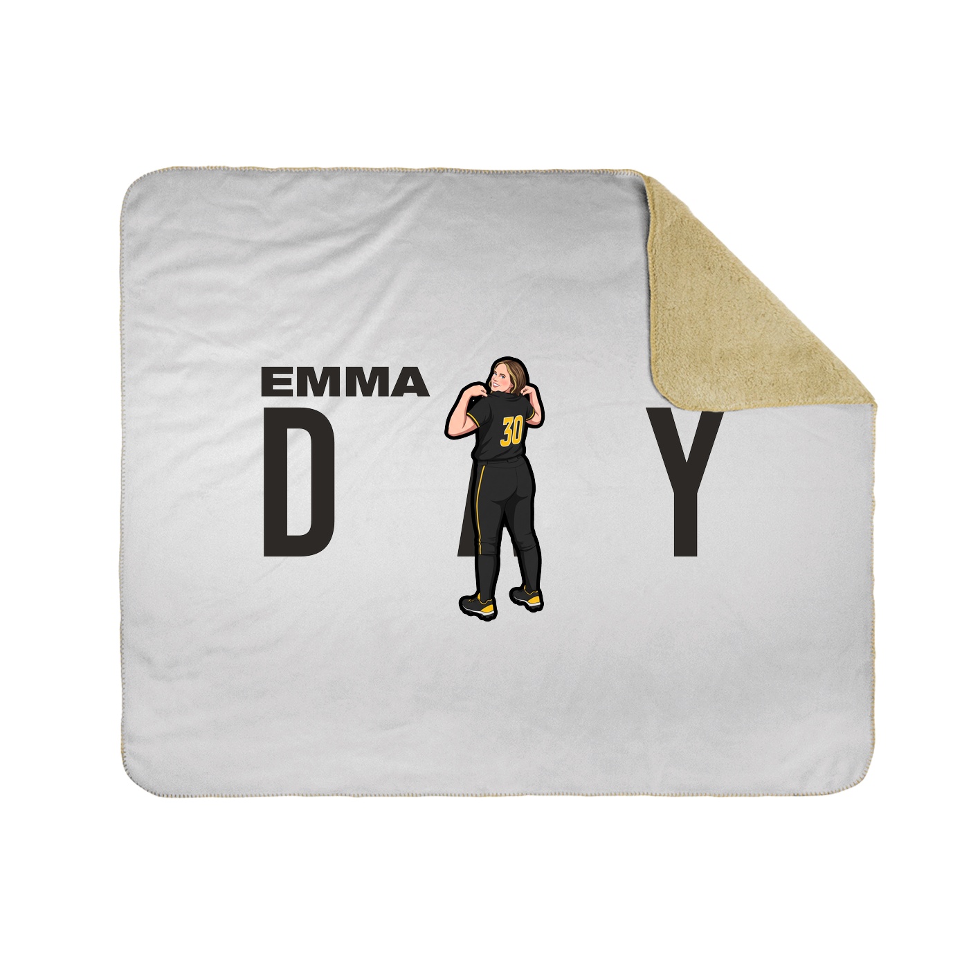 Throw Blanket — Player Name in White