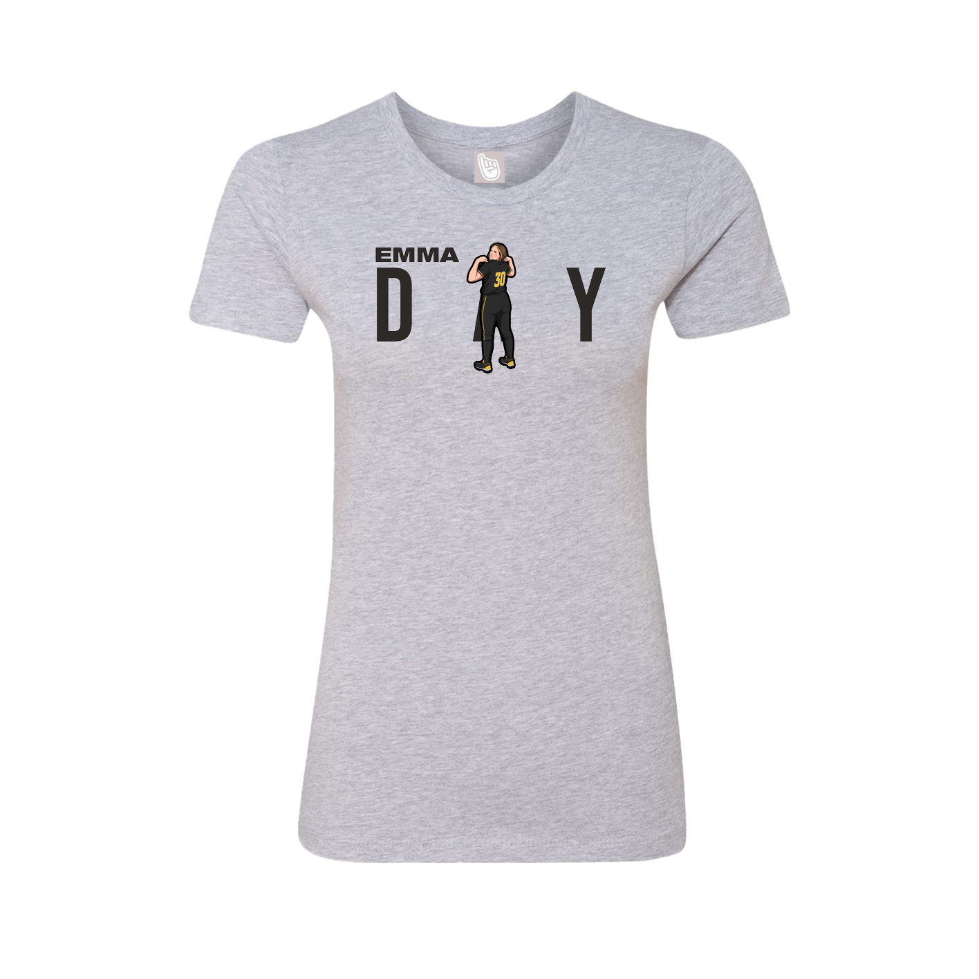 Fitted Women's Tee — Player Name in Grey
