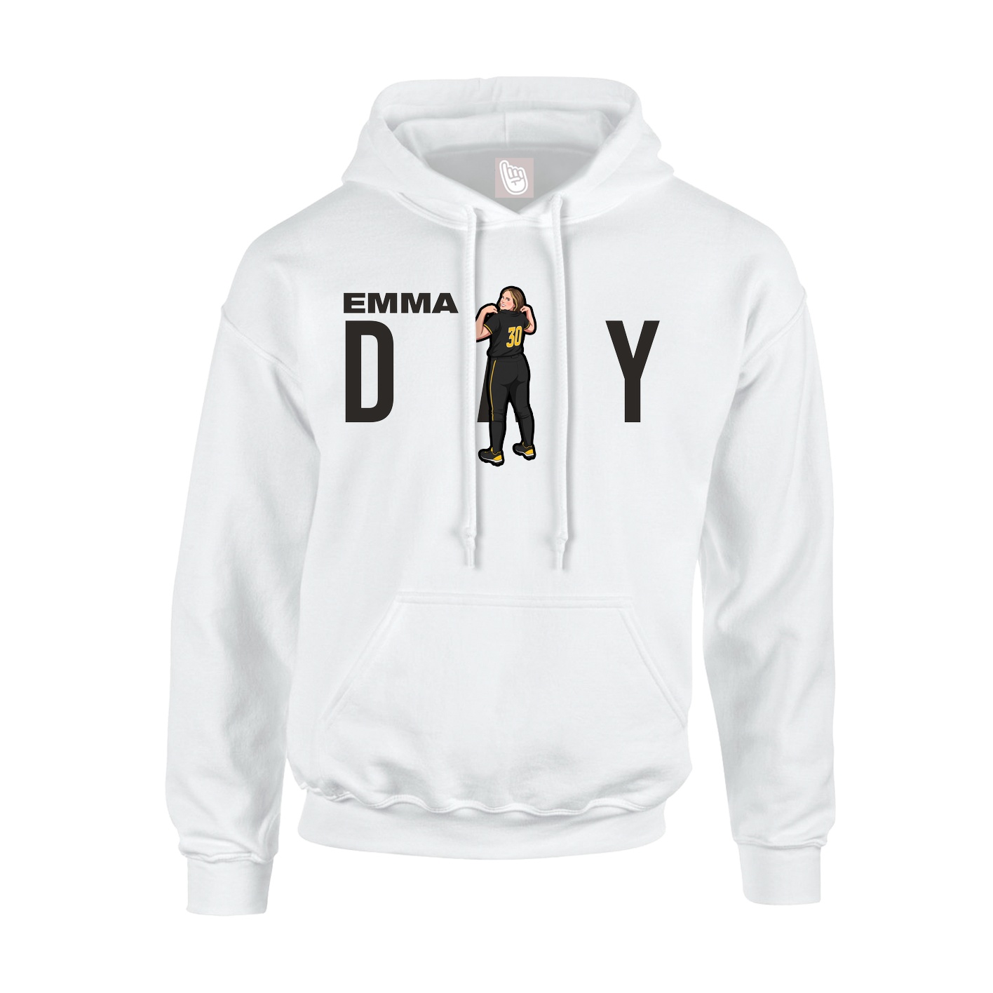 Youth Hoodie — Player Name in White