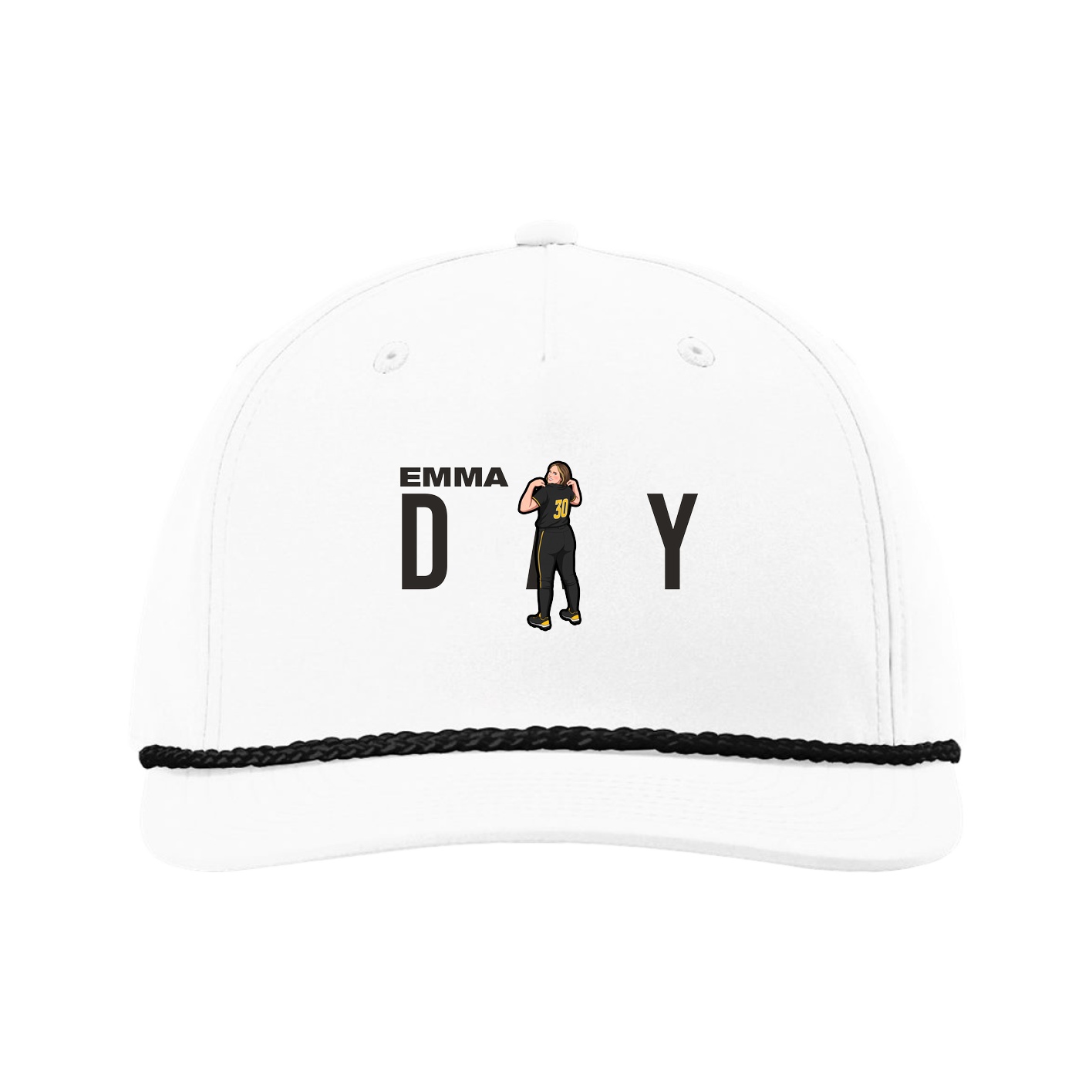 Five-Panel Classic Rope Cap — Player Name in White