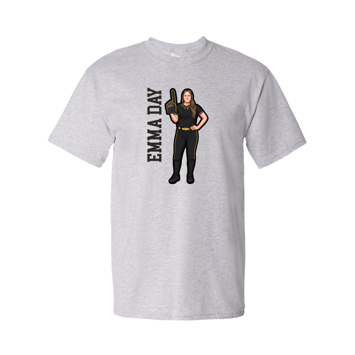 Tee — Name Vertical in Grey