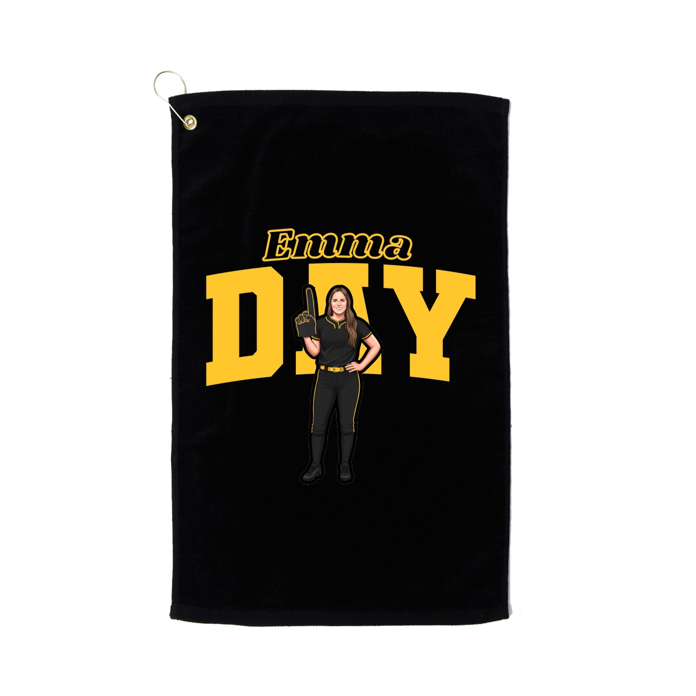 Golf Towel — Name Arch in Black
