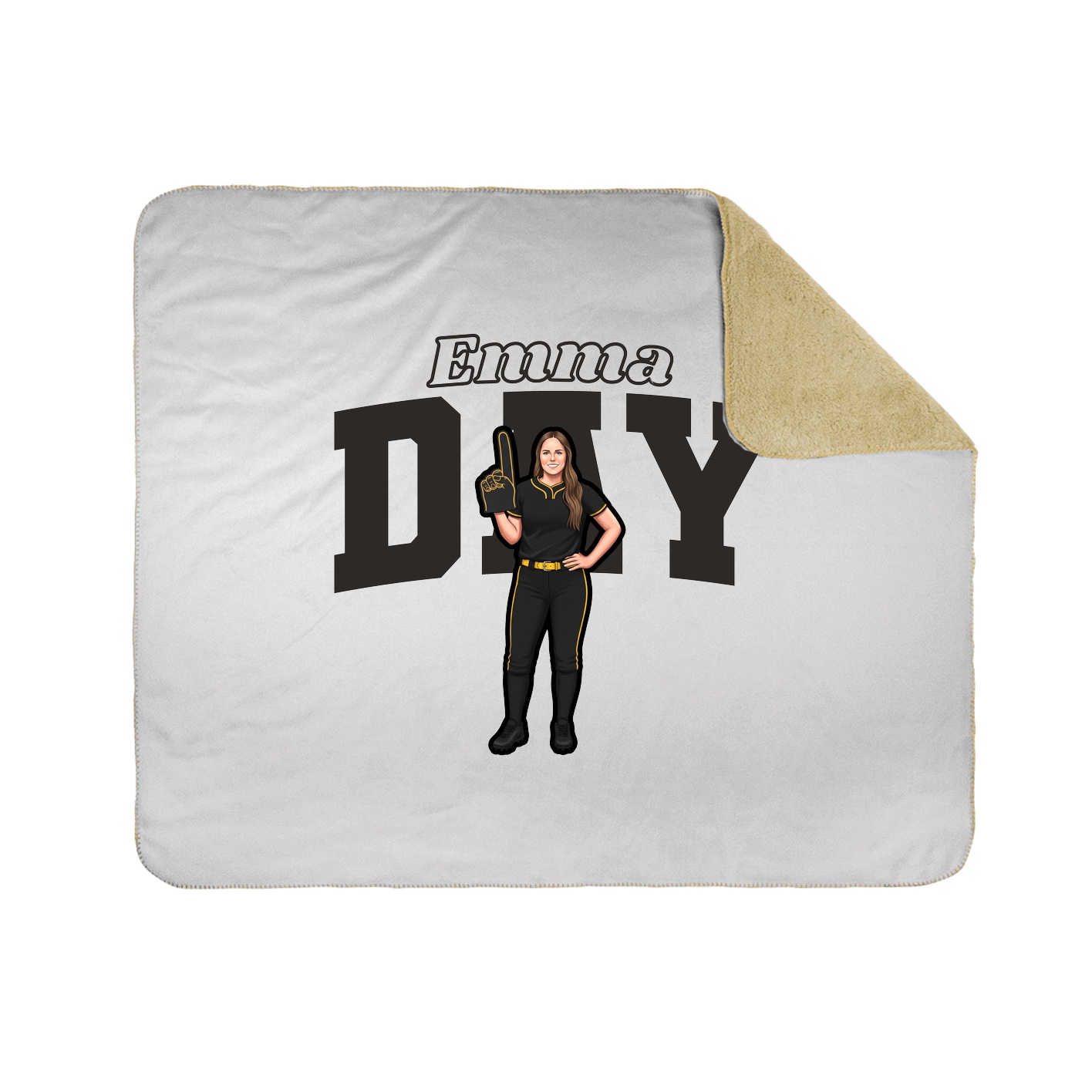 Throw Blanket — Name Arch in White