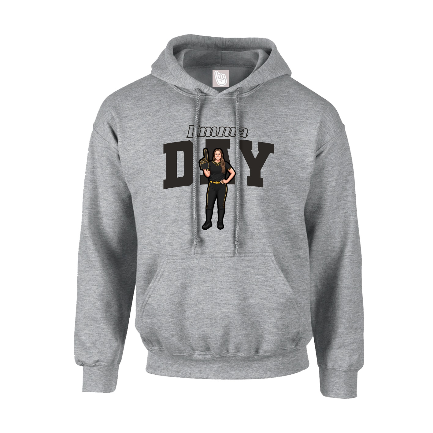 Hoodie — Name Arch in Grey