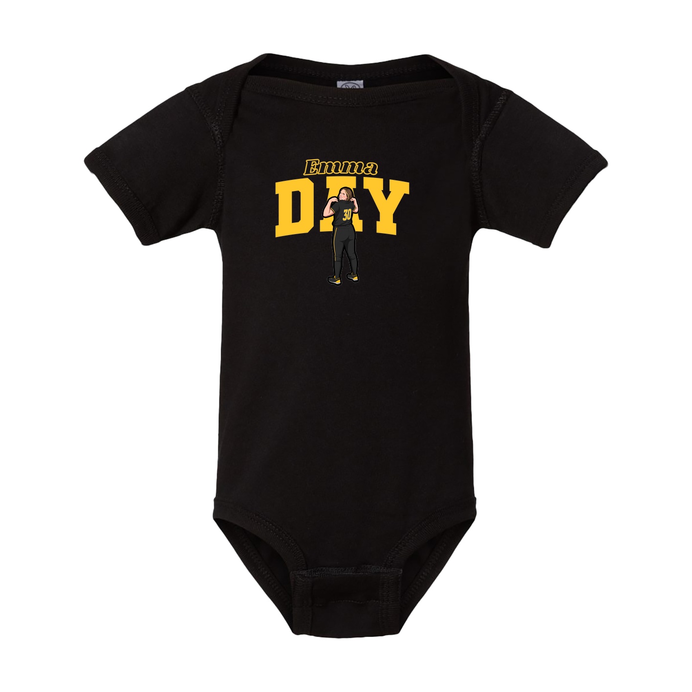 Baby Onesie — Name Arch in Black
