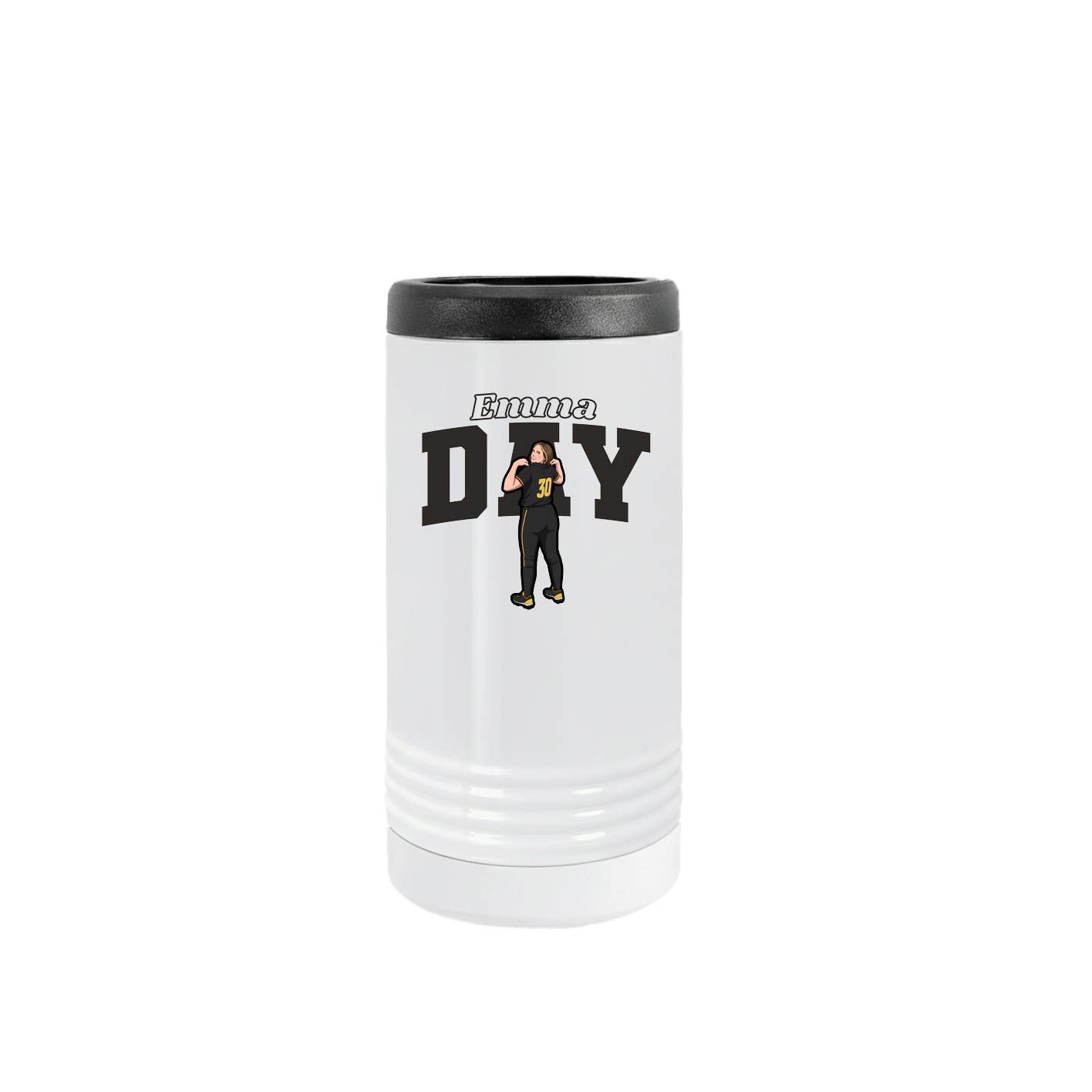Slim Beverage Holder — Name Arch in White