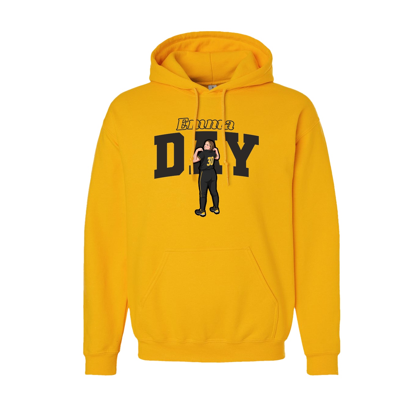 Youth Hoodie — Name Arch in Gold