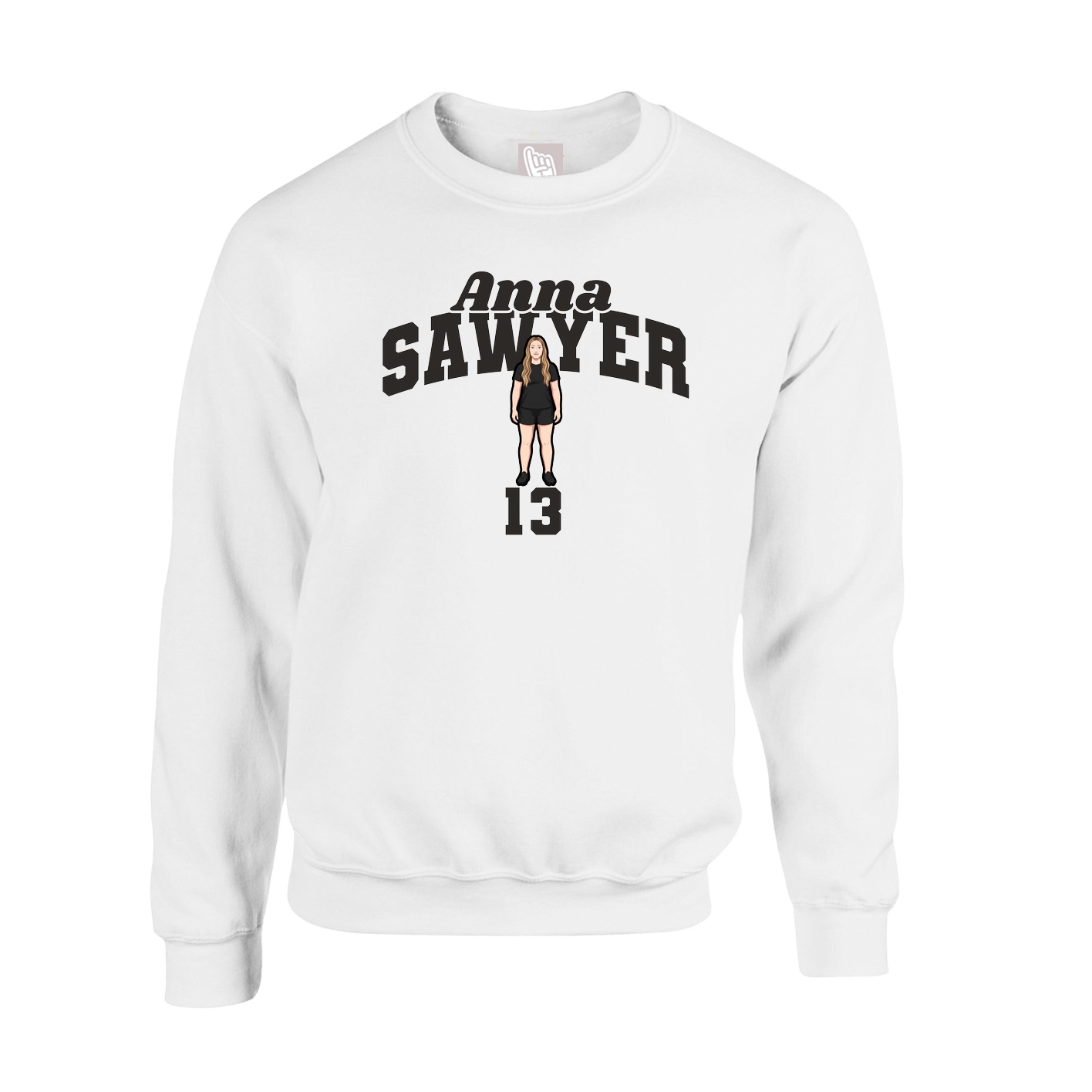 Fleece Crew — Signature Arch in White
