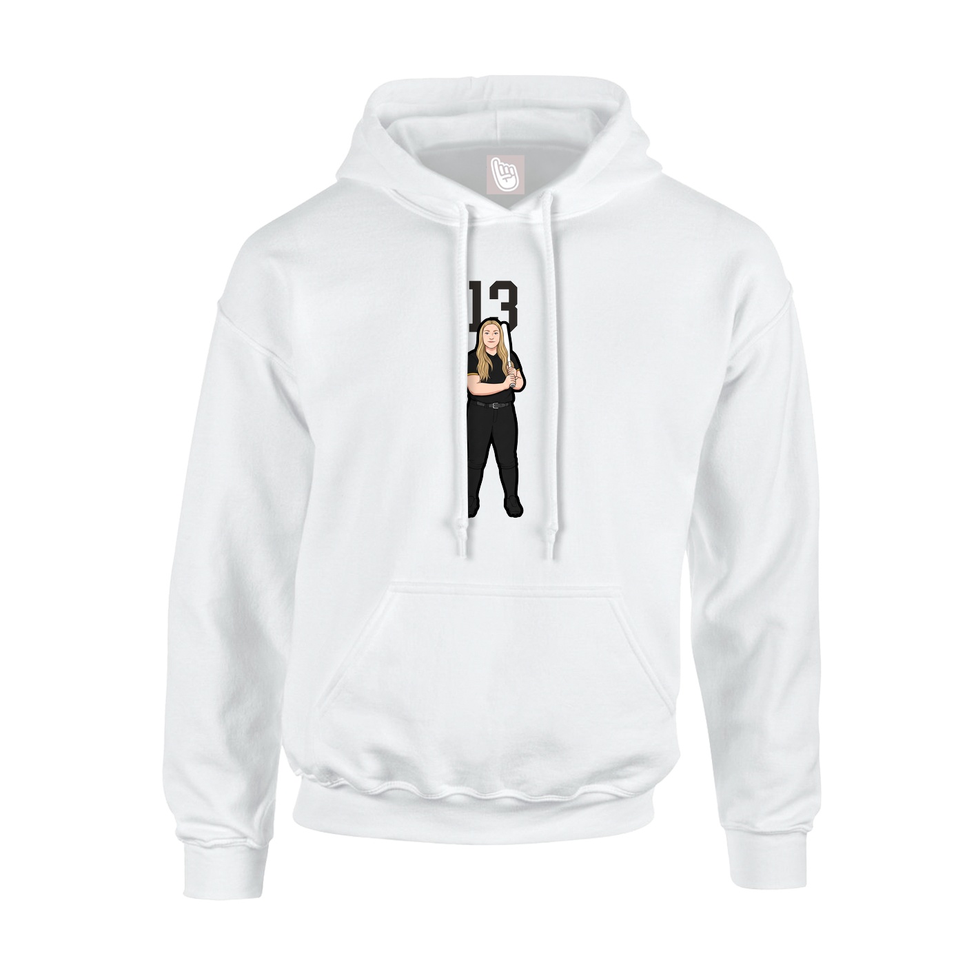 Hoodie — Number Top in White