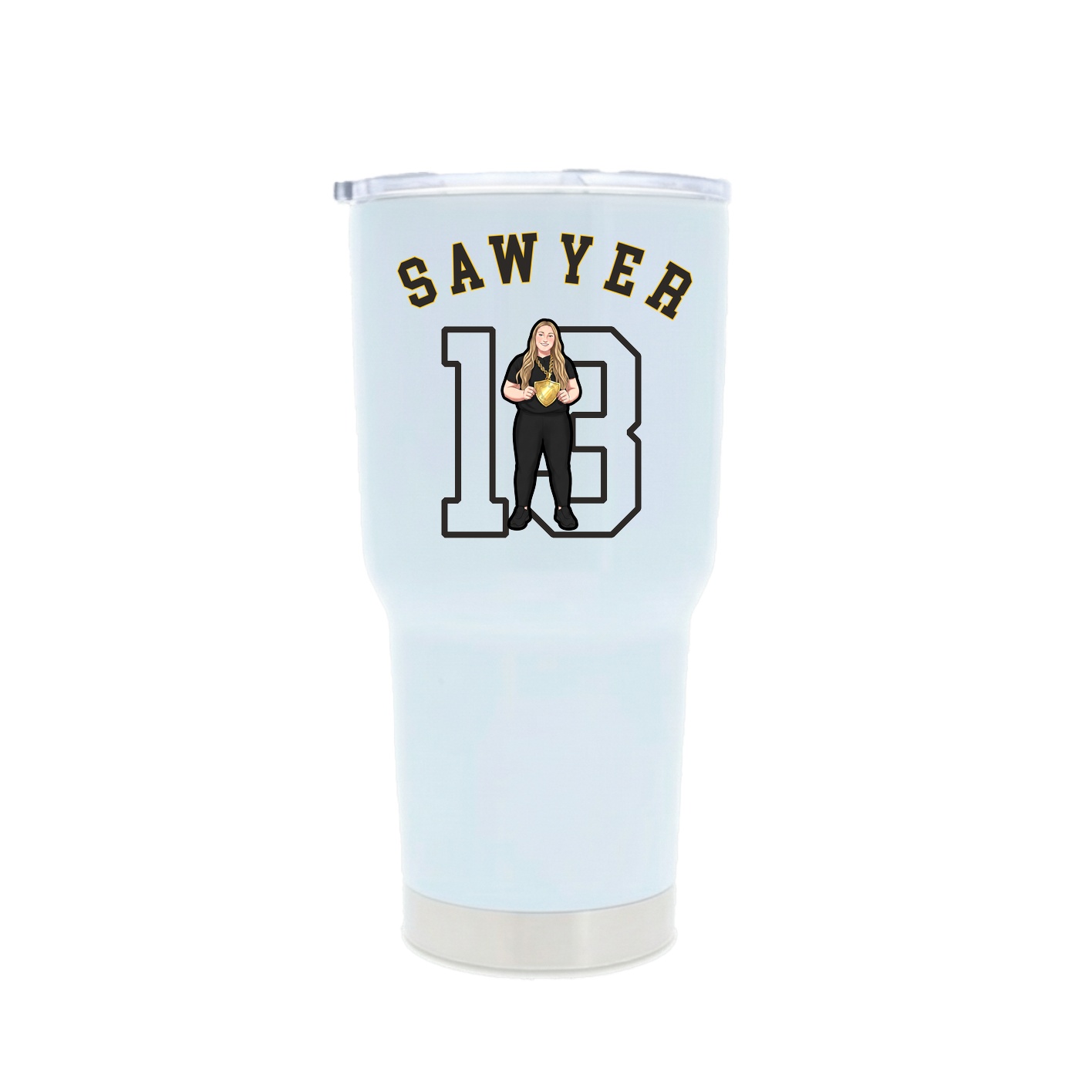 30oz Stainless Steel Tumbler — Shirsey Arch in White