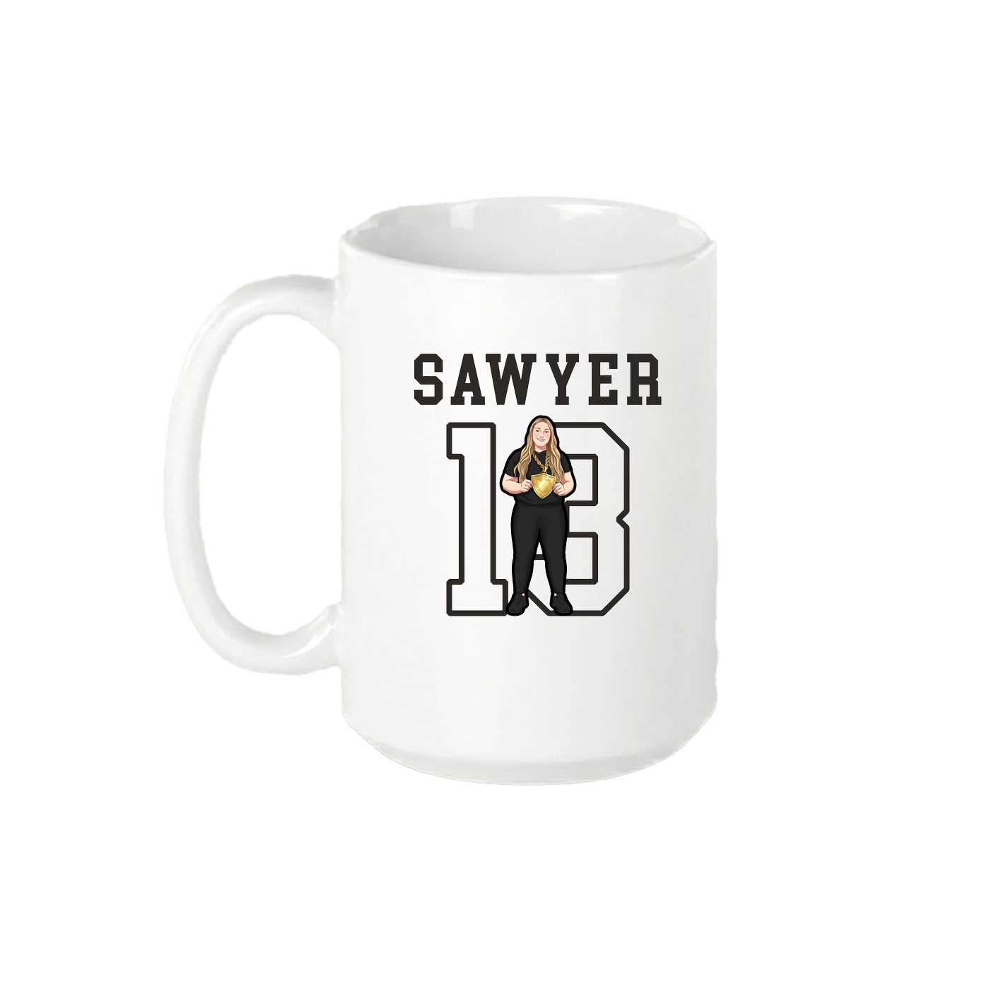 15oz Coffee Mug — Shirsey in White