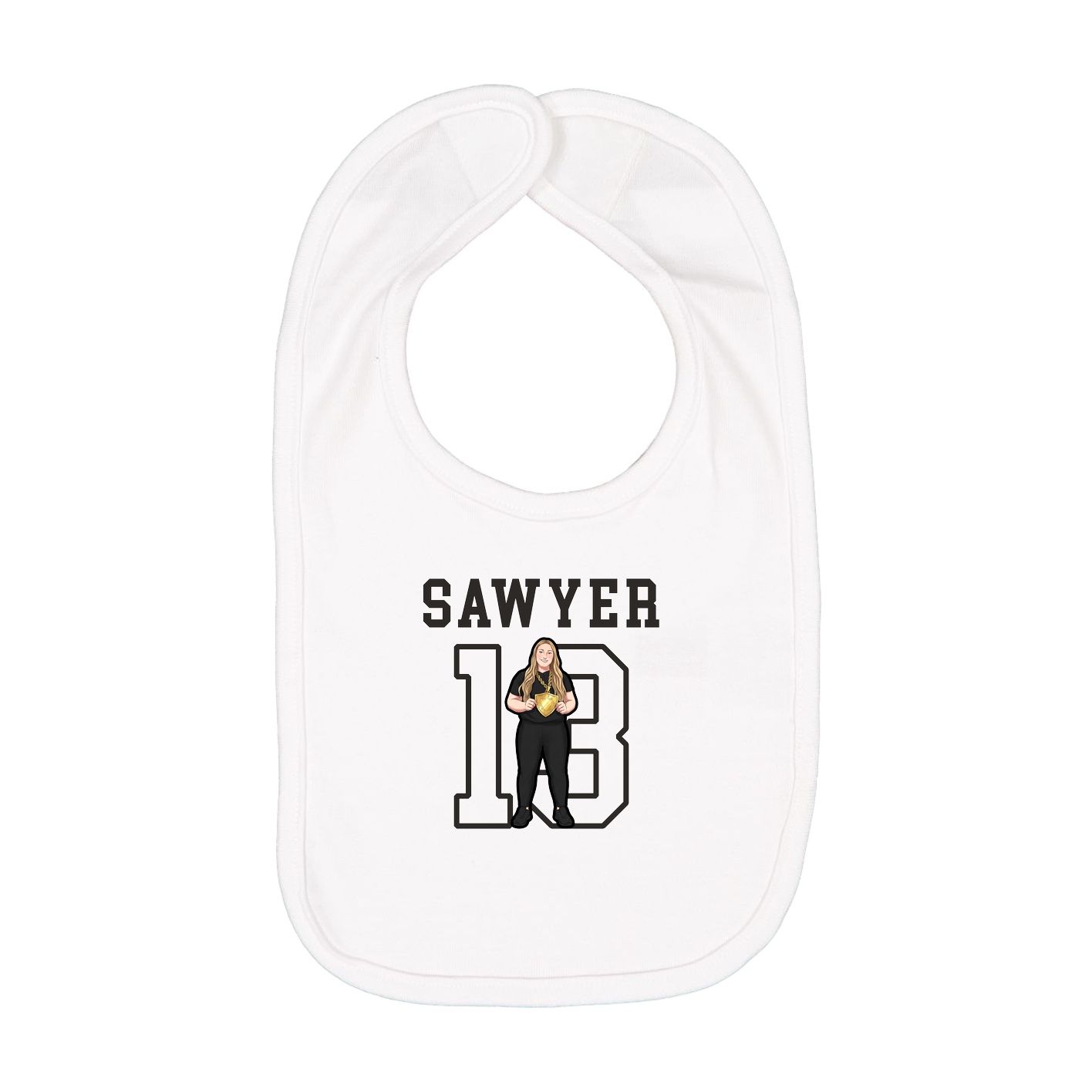 Infant Bib — Shirsey in White