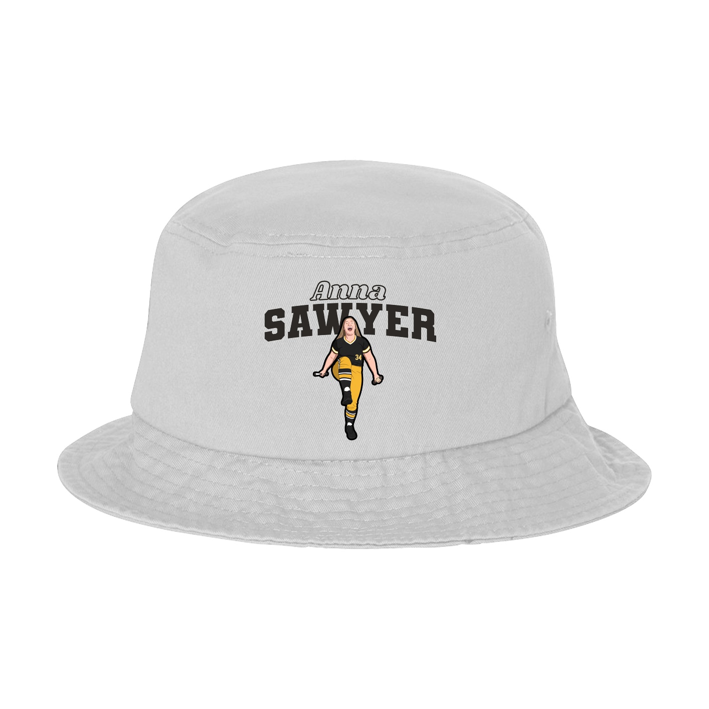 Bucket Cap — Name Arch in White