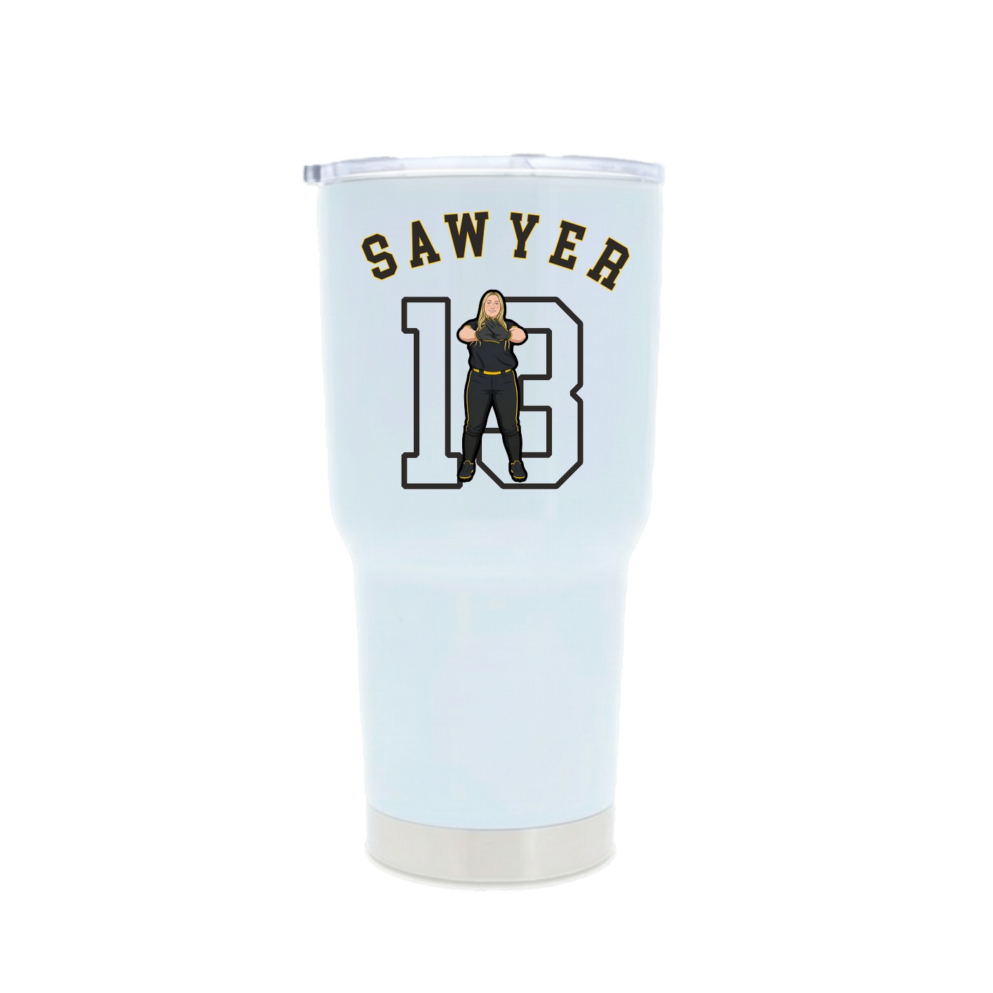 30oz Stainless Steel Tumbler — Shirsey Arch in White