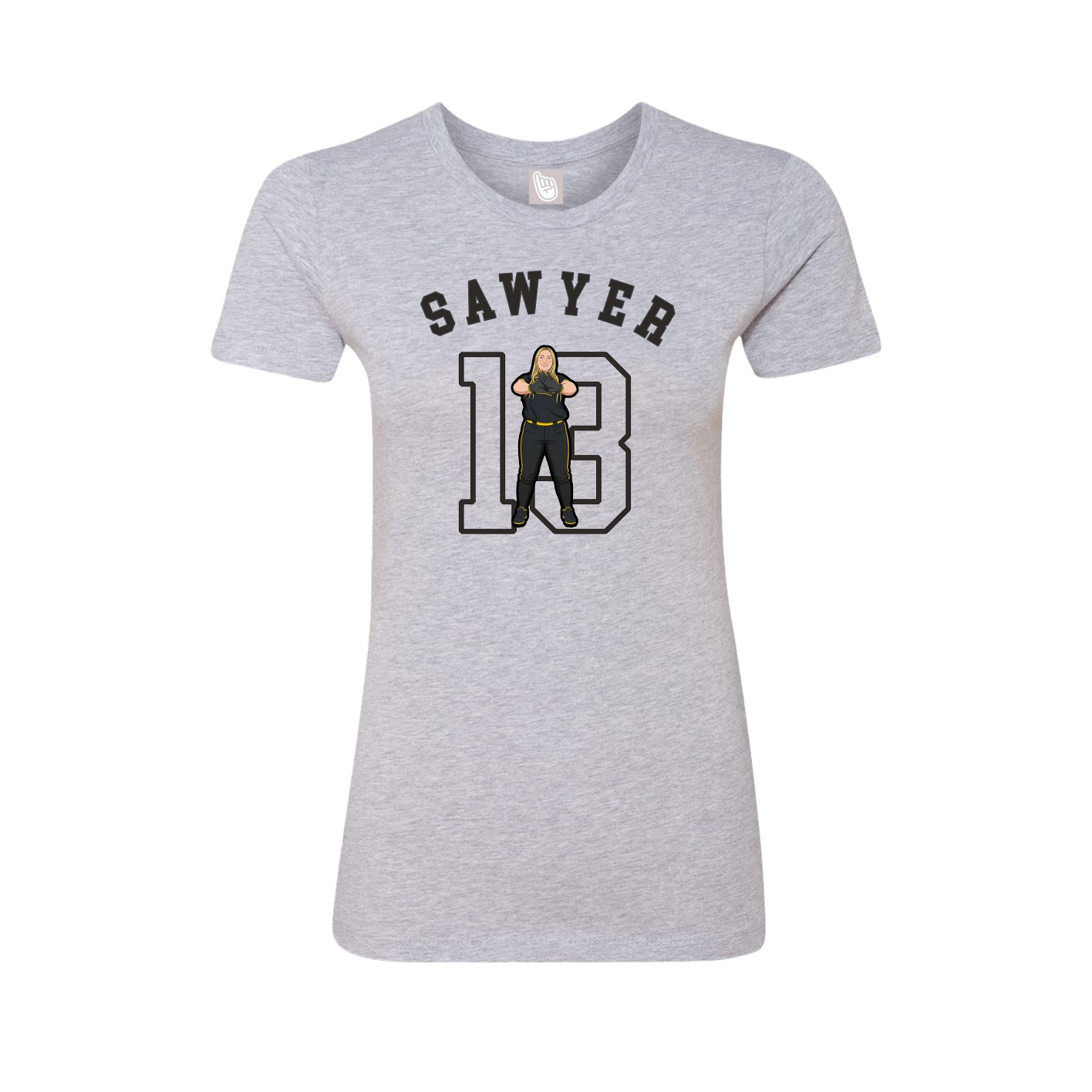 Fitted Women's Tee — Shirsey Arch in Grey