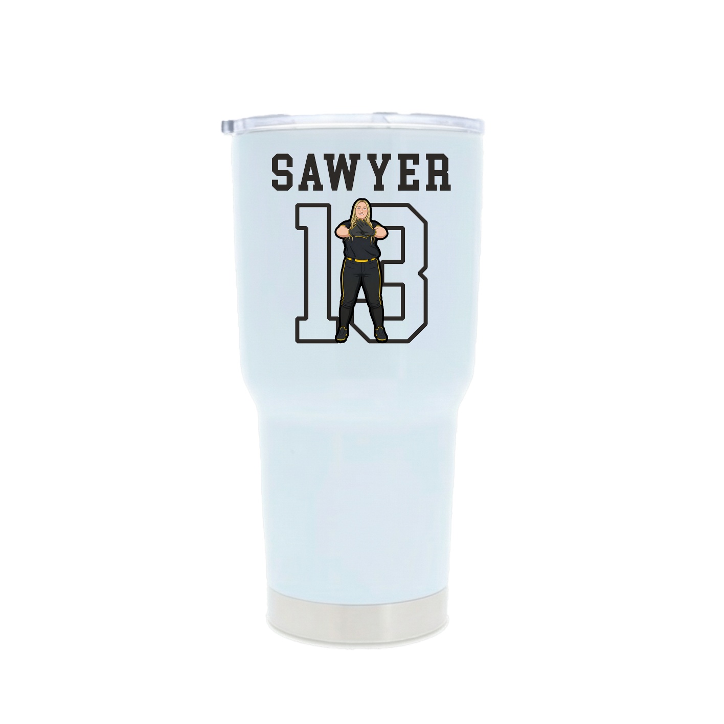 30oz Stainless Steel Tumbler — Shirsey in White