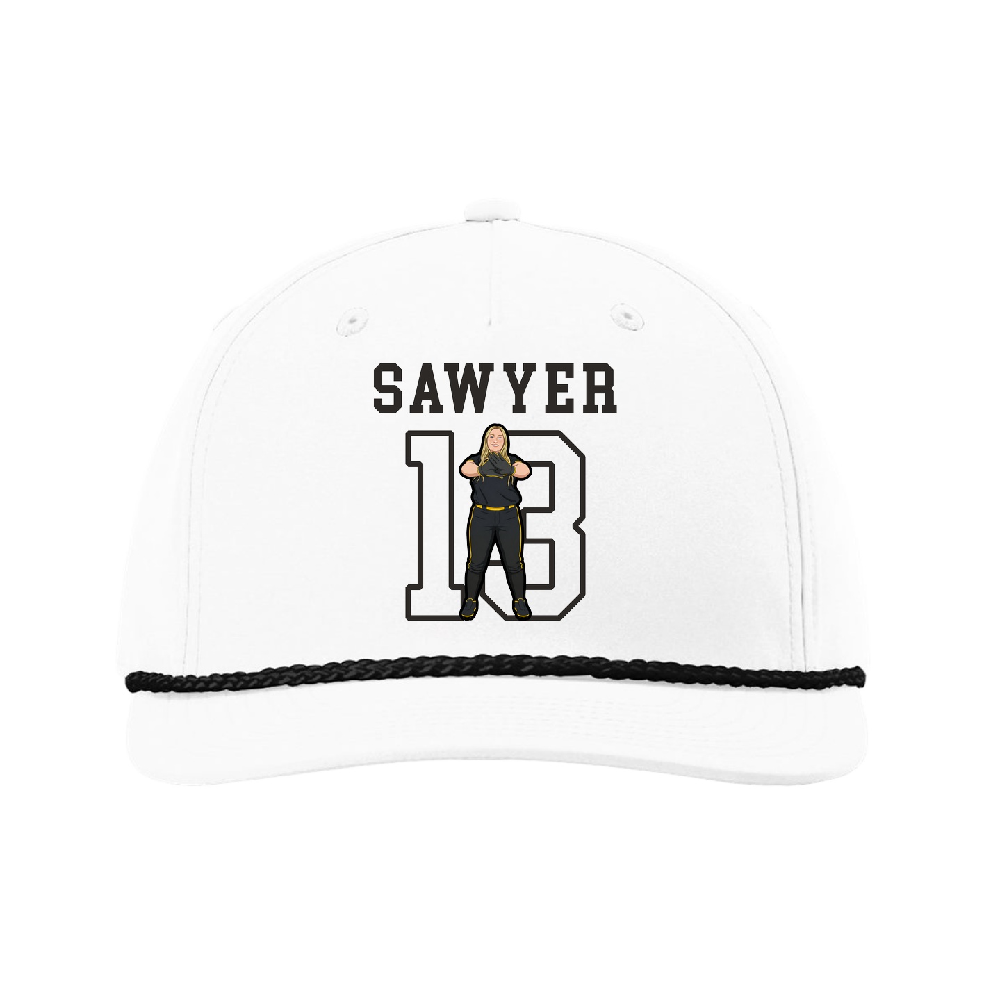 Five-Panel Classic Rope Cap — Shirsey in White