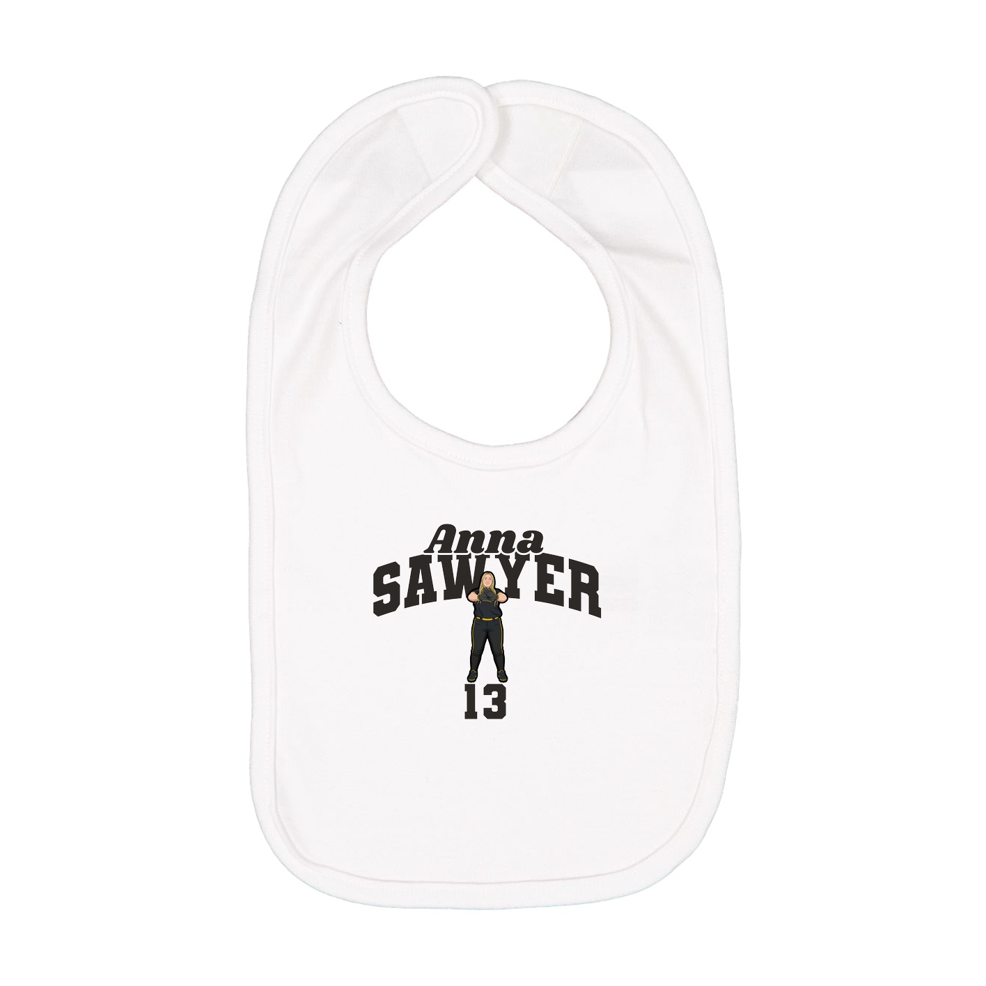 Infant Bib — Signature Arch in White