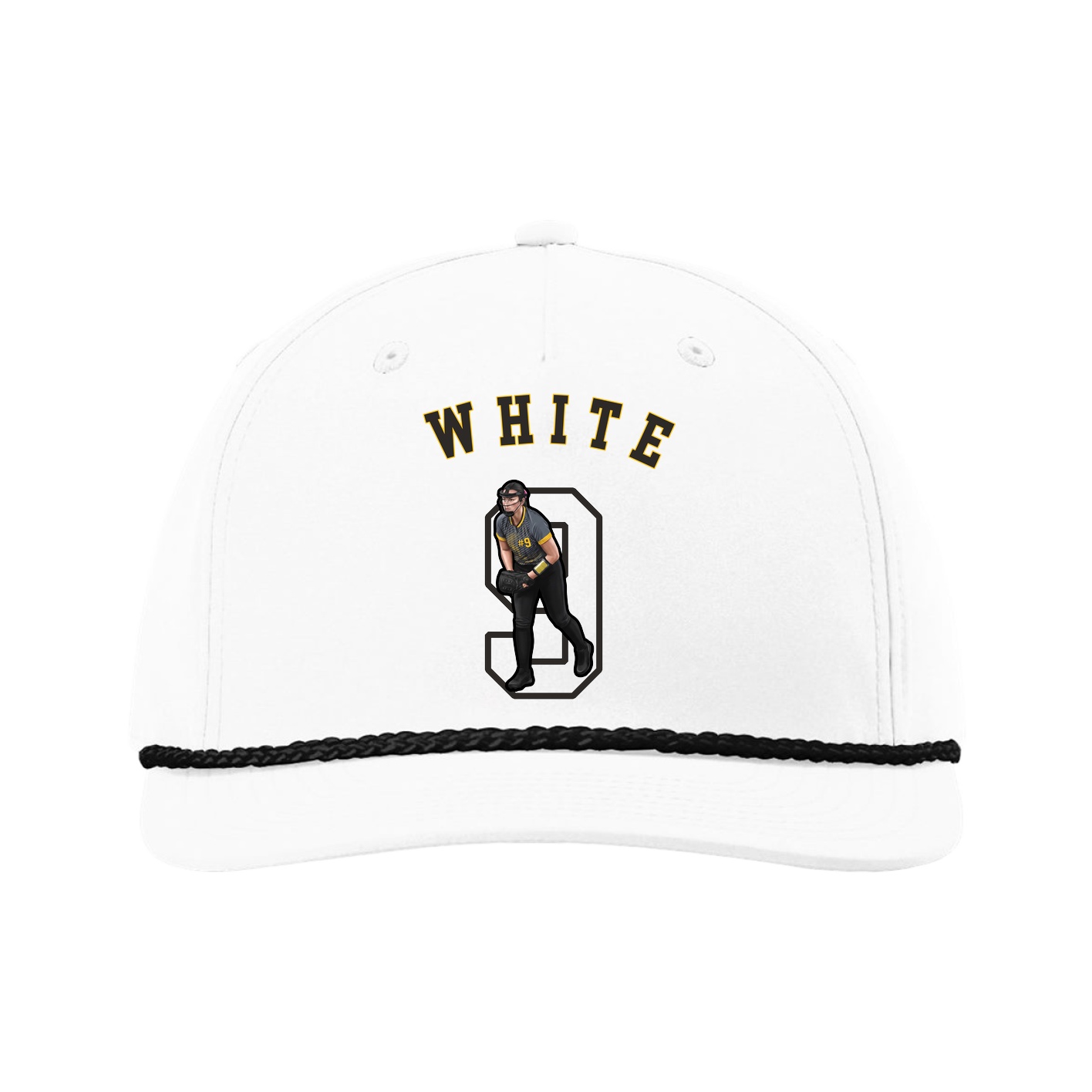 Five-Panel Classic Rope Cap — Shirsey Arch in White
