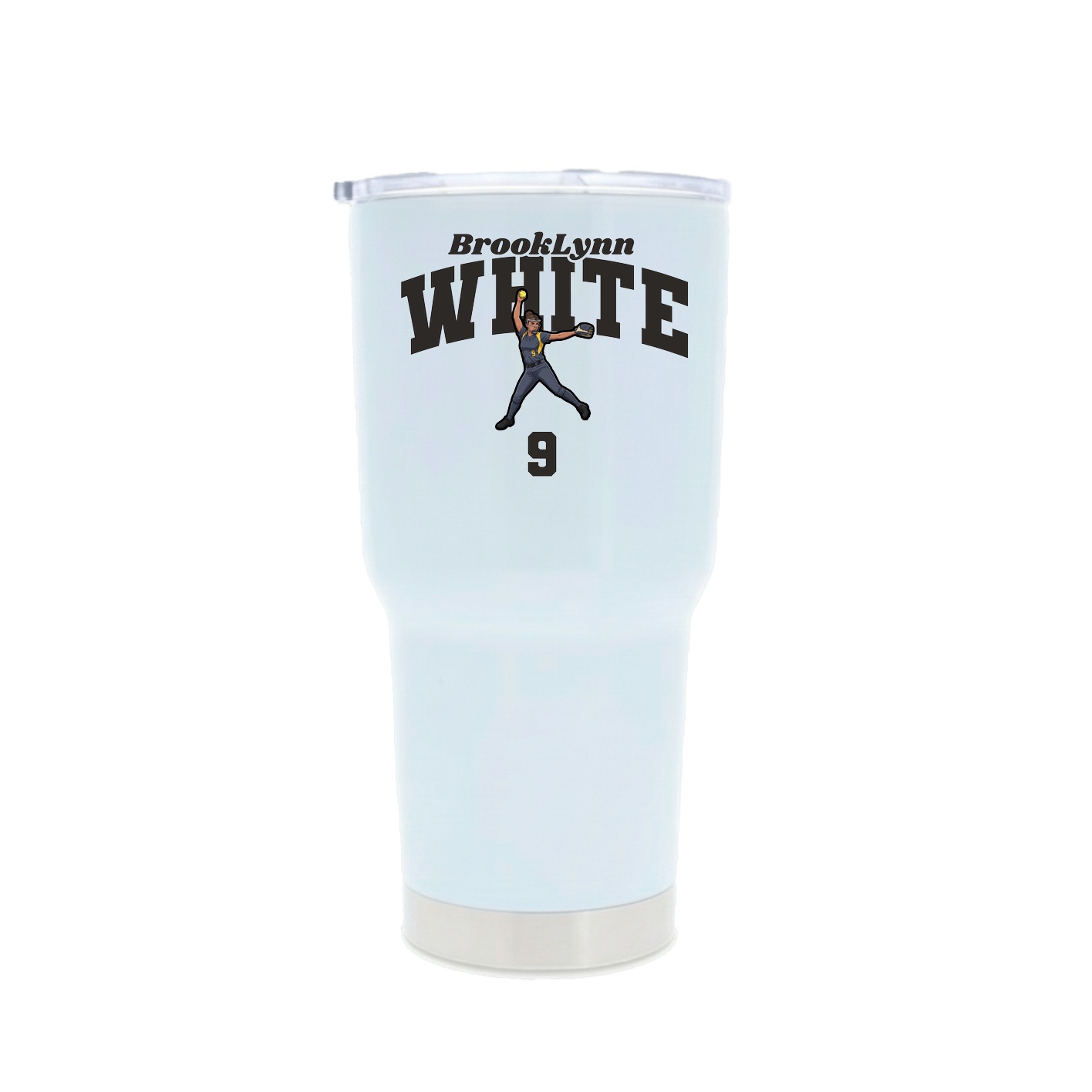 30oz Stainless Steel Tumbler — Signature Arch in White