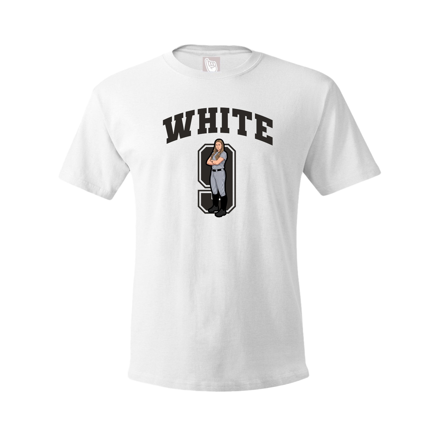 Youth Tee — Number in White