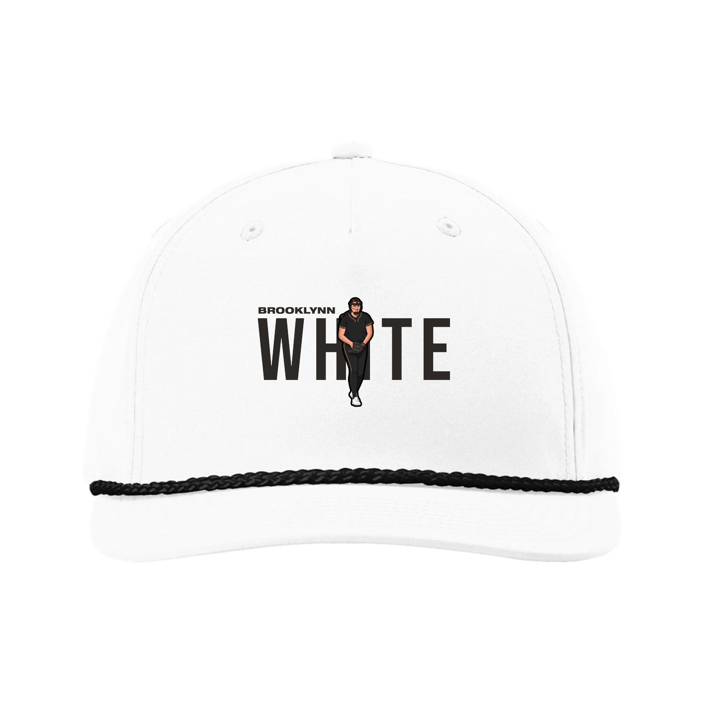 Five-Panel Classic Rope Cap — Player Name in White