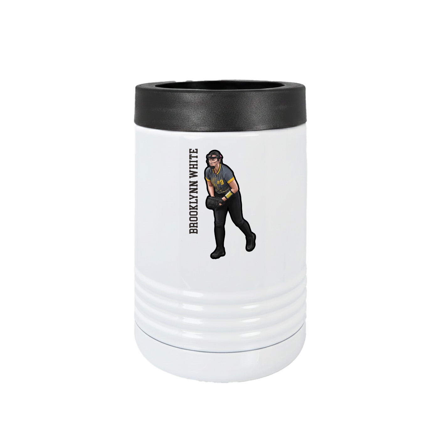 Beverage Holder — Name Vertical in White