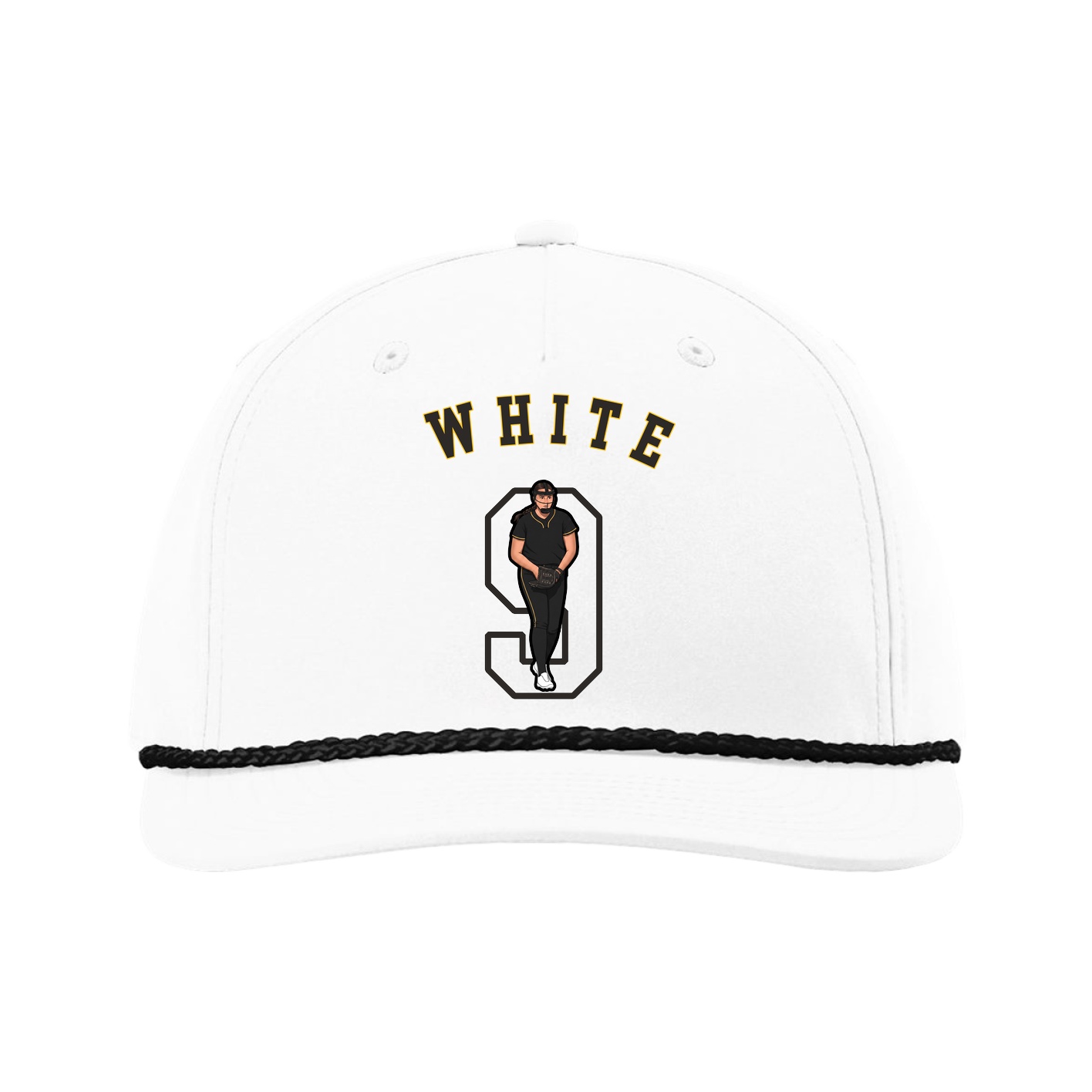 Five-Panel Classic Rope Cap — Shirsey Arch in White