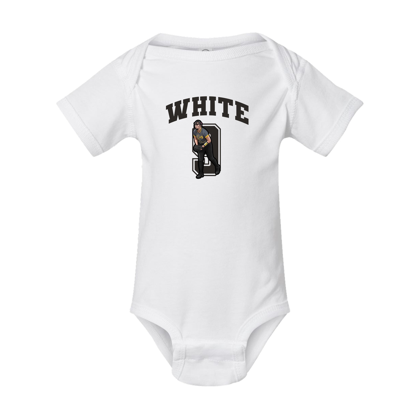 Baby Onesie — Number in White