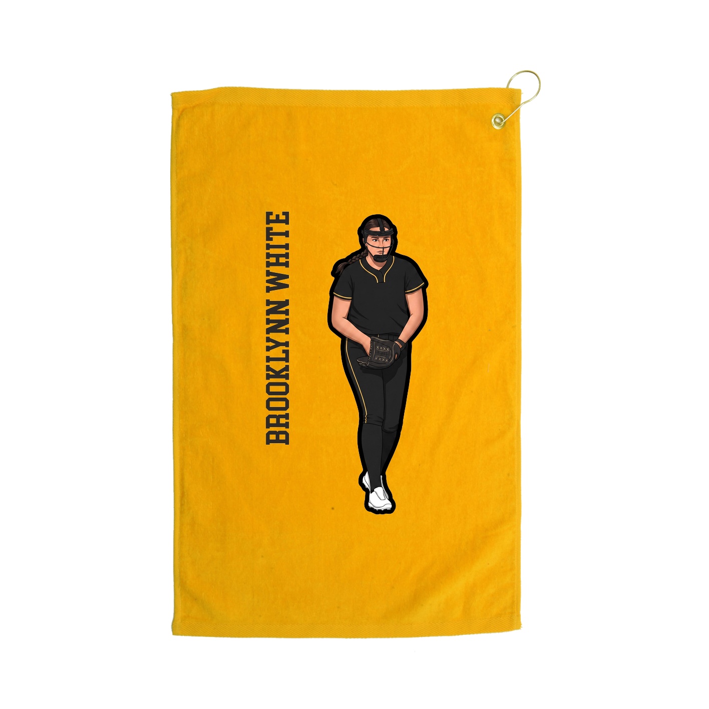 Golf Towel — Name Vertical in Gold