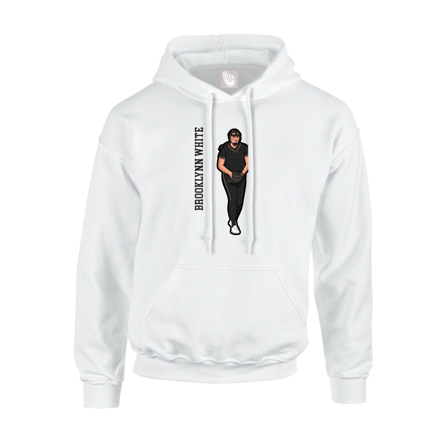 Hoodie — Name Vertical in White