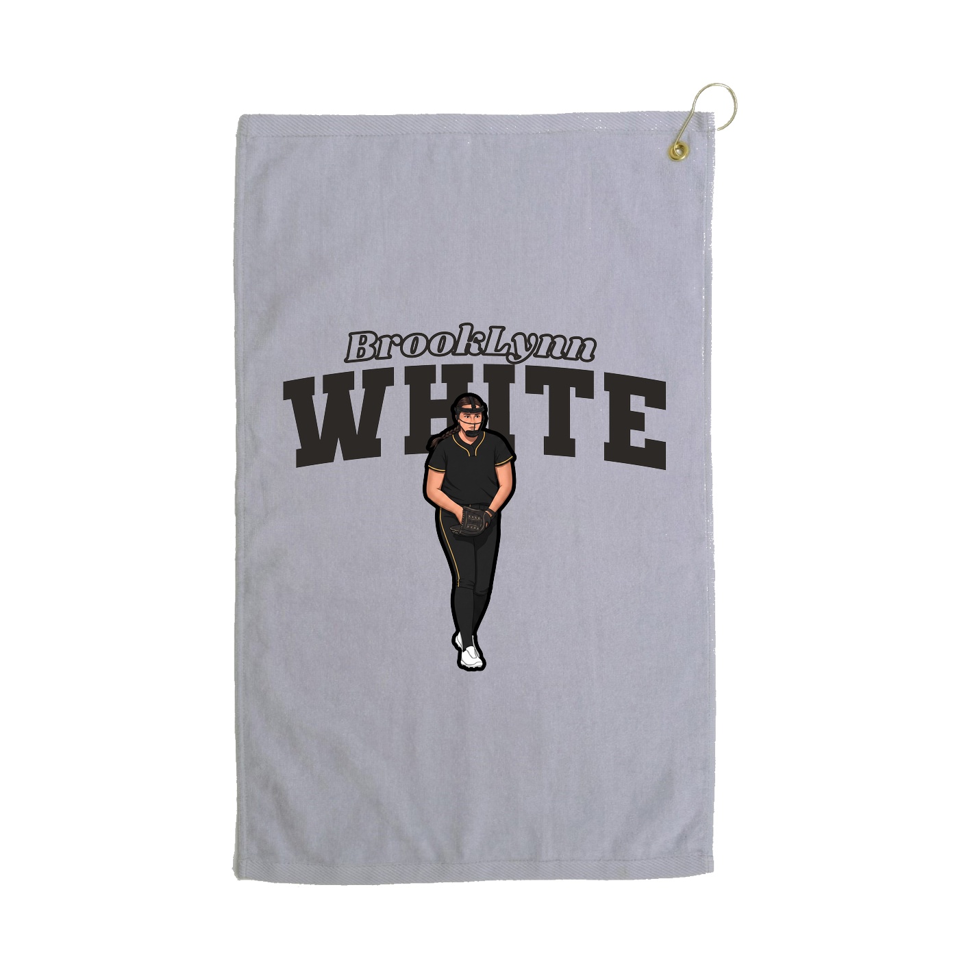 Golf Towel — Name Arch in Grey