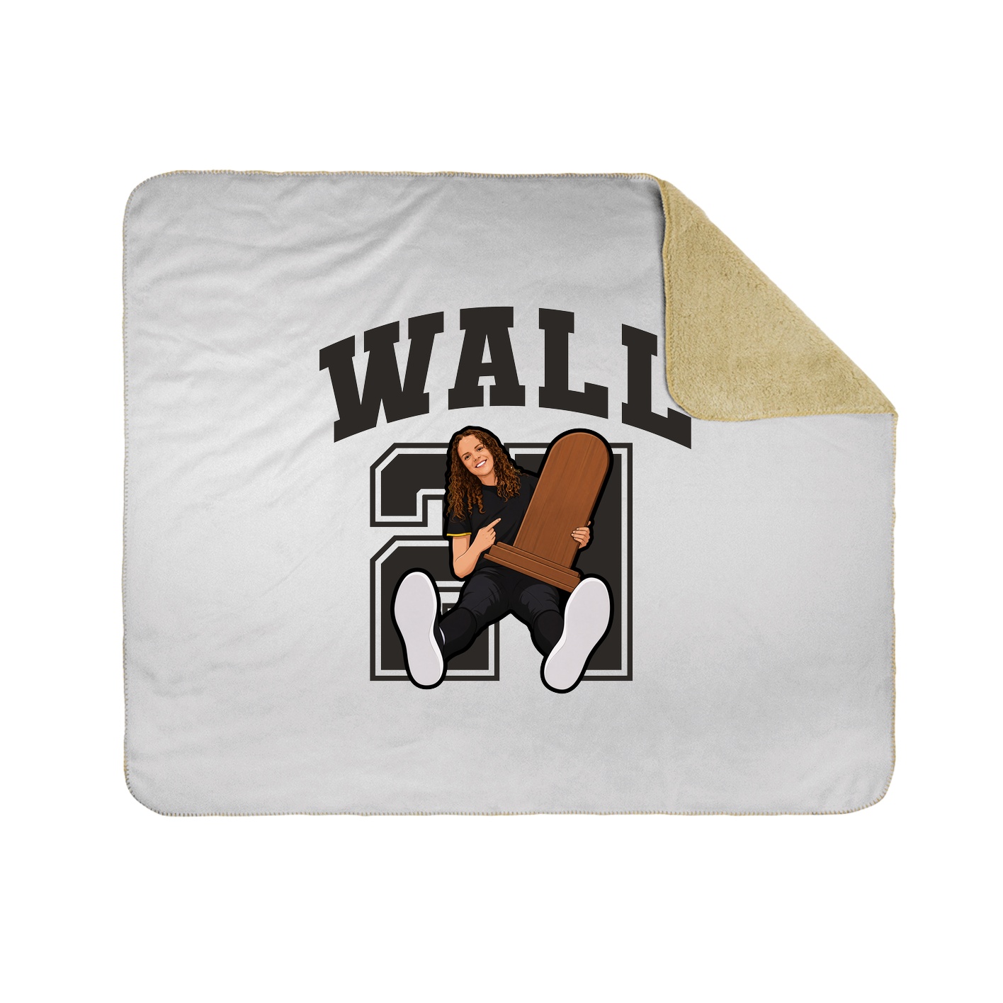 Throw Blanket — Number in White