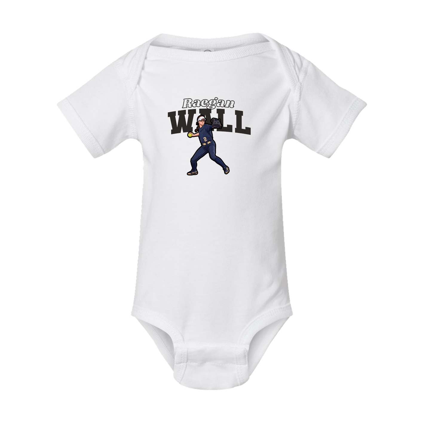 Baby Onesie — Name Arch in White