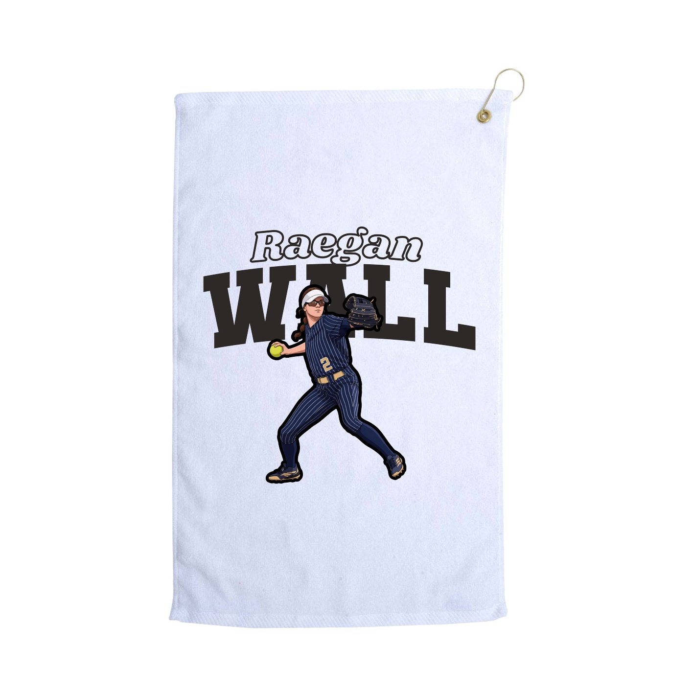 Golf Towel — Name Arch in White