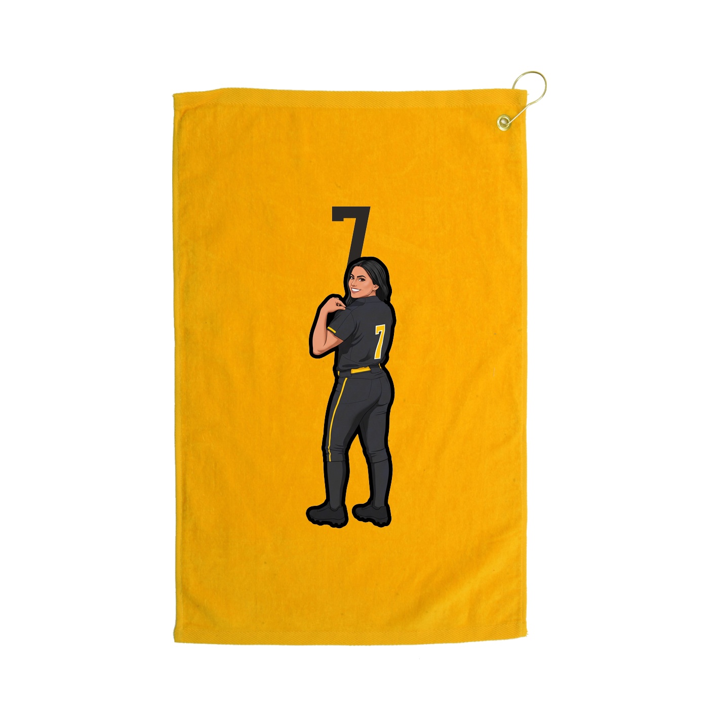 Golf Towel — Number Top in Gold