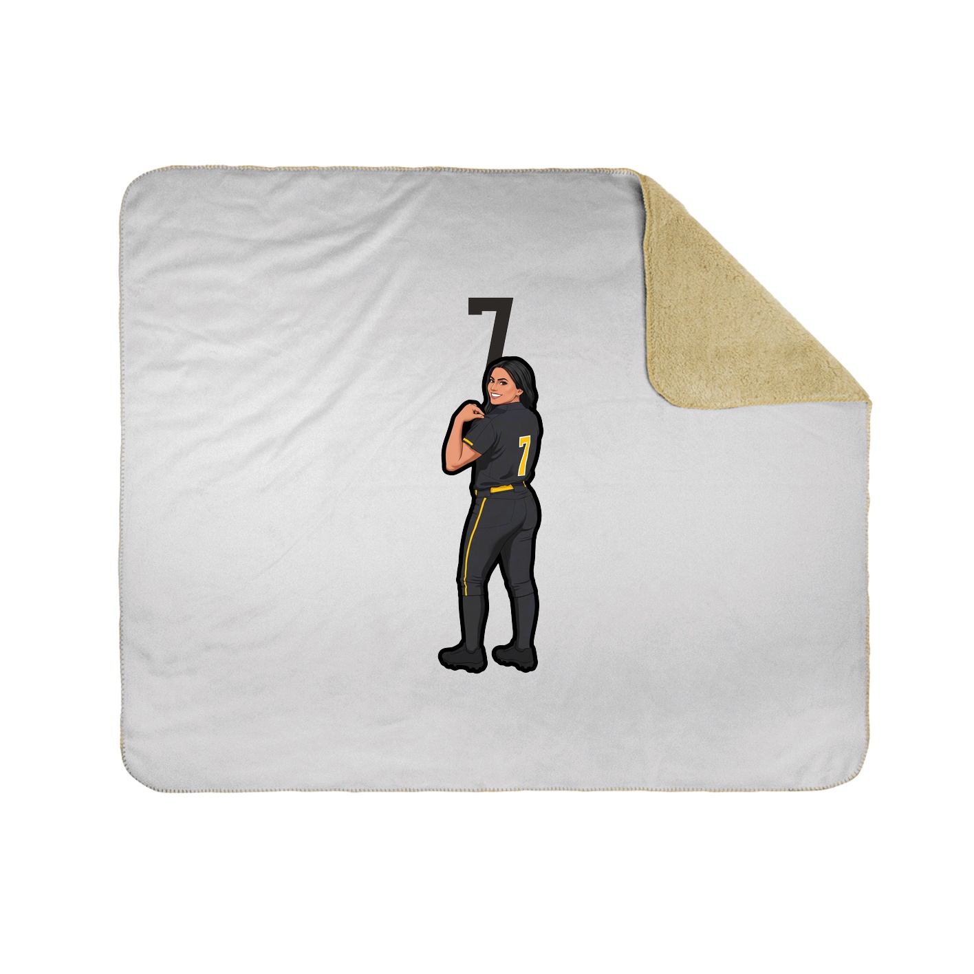 Throw Blanket — Number Top in White