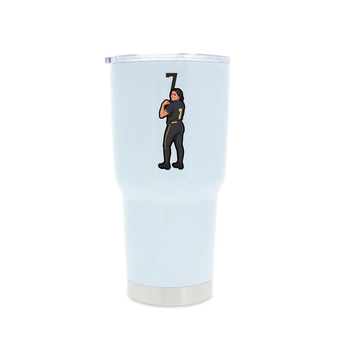 30oz Stainless Steel Tumbler — Number Top in White