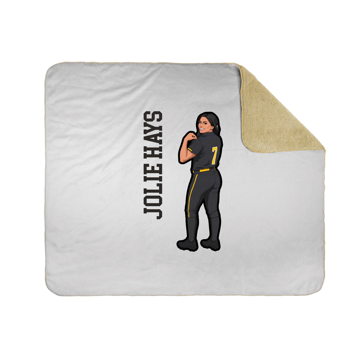 Throw Blanket — Name Vertical in White