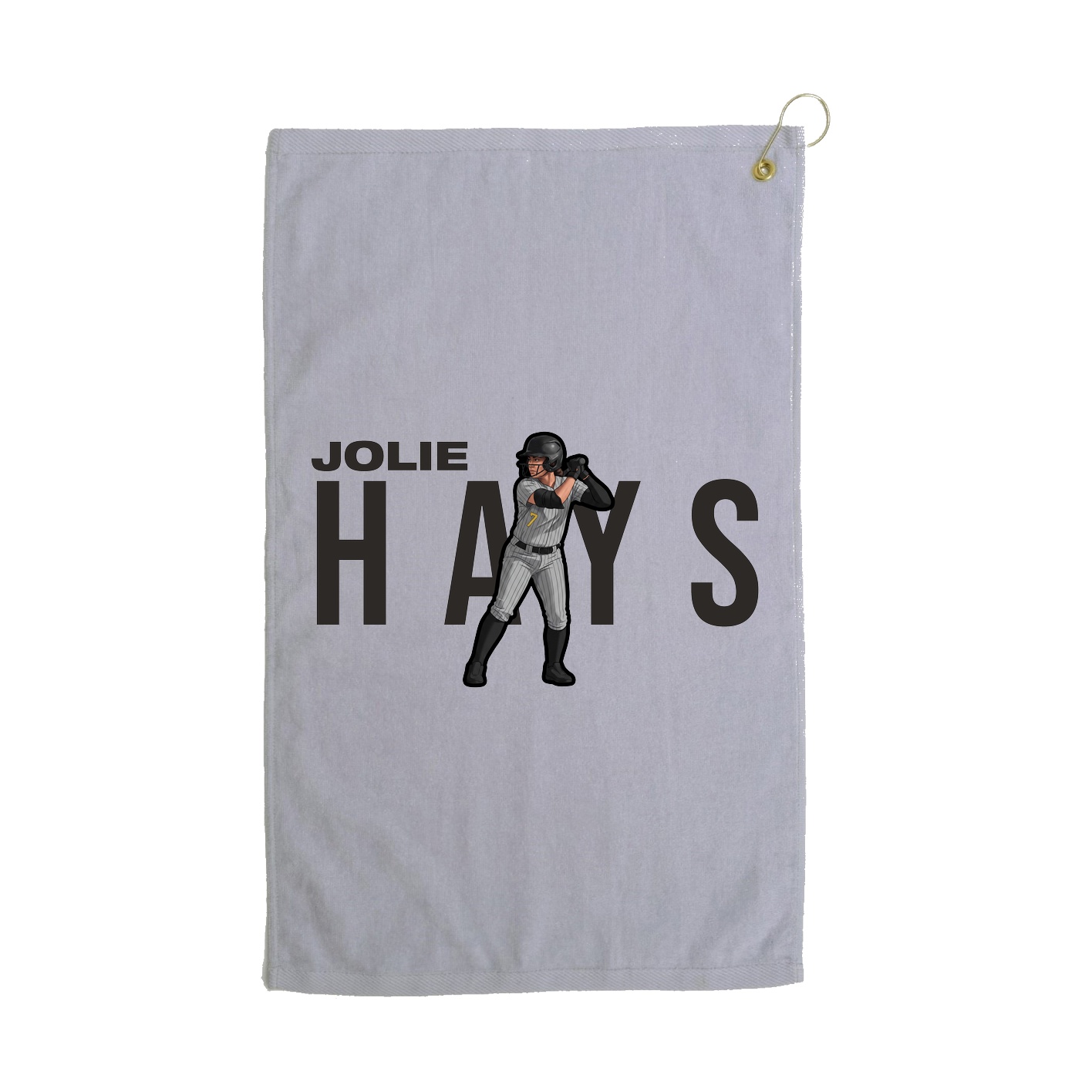 Golf Towel — Player Name in Grey