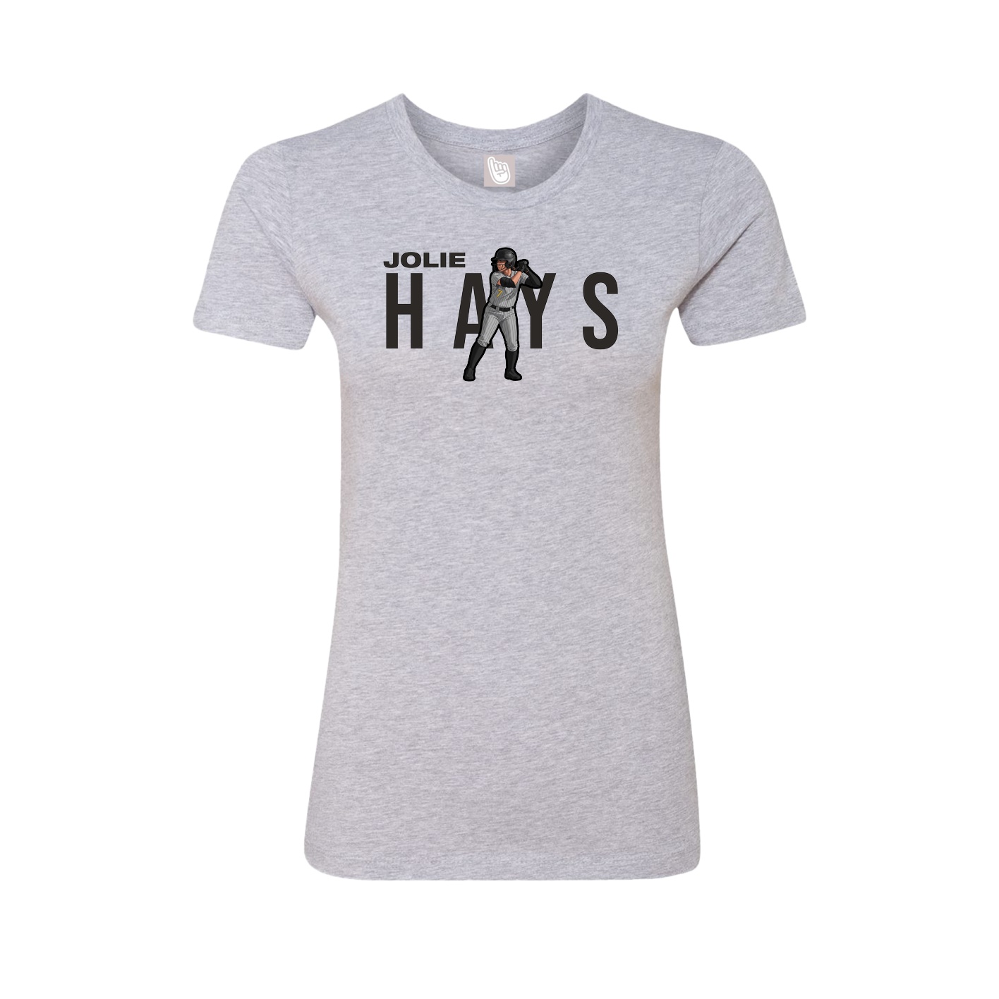 Fitted Women's Tee — Player Name in Grey