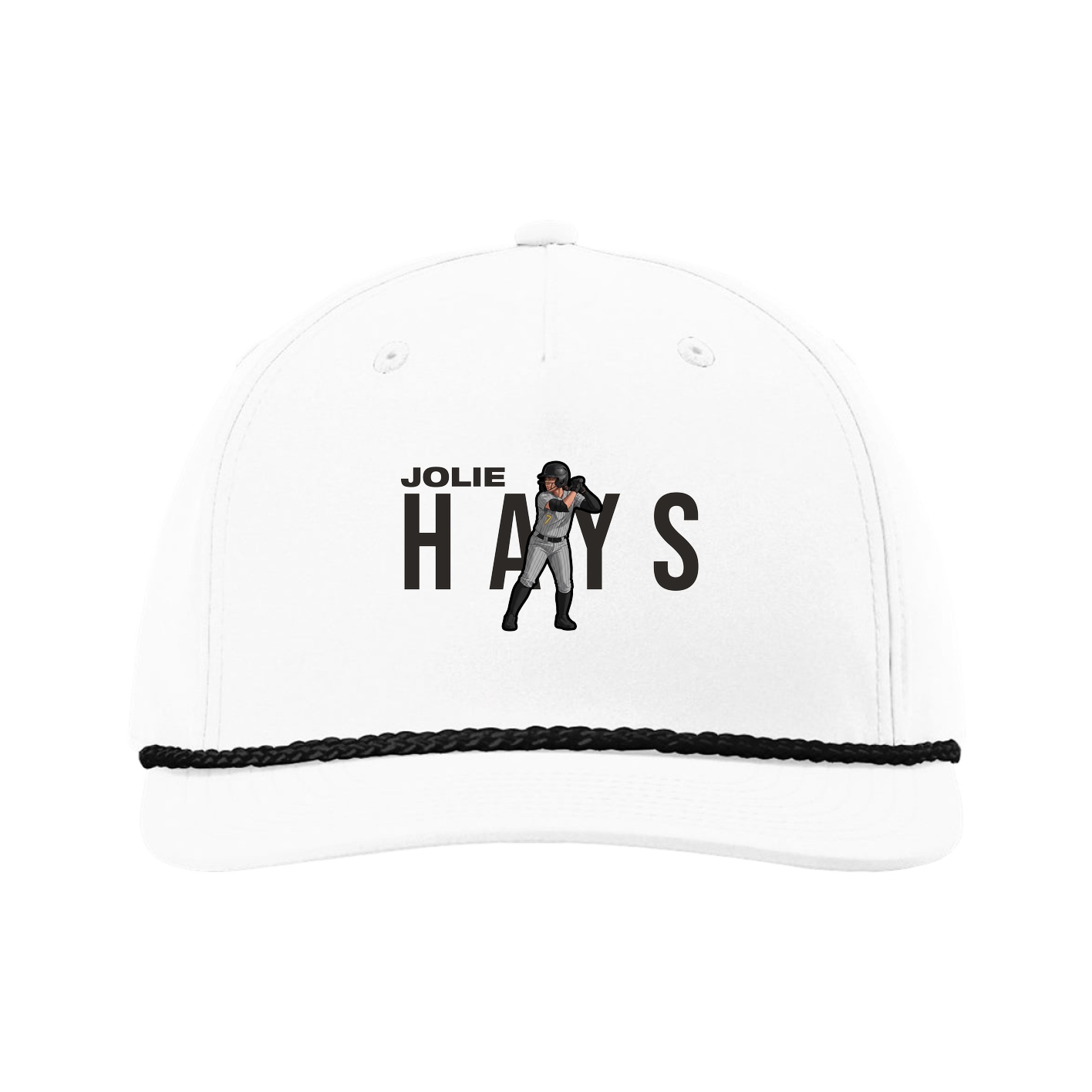 Five-Panel Classic Rope Cap — Player Name in White