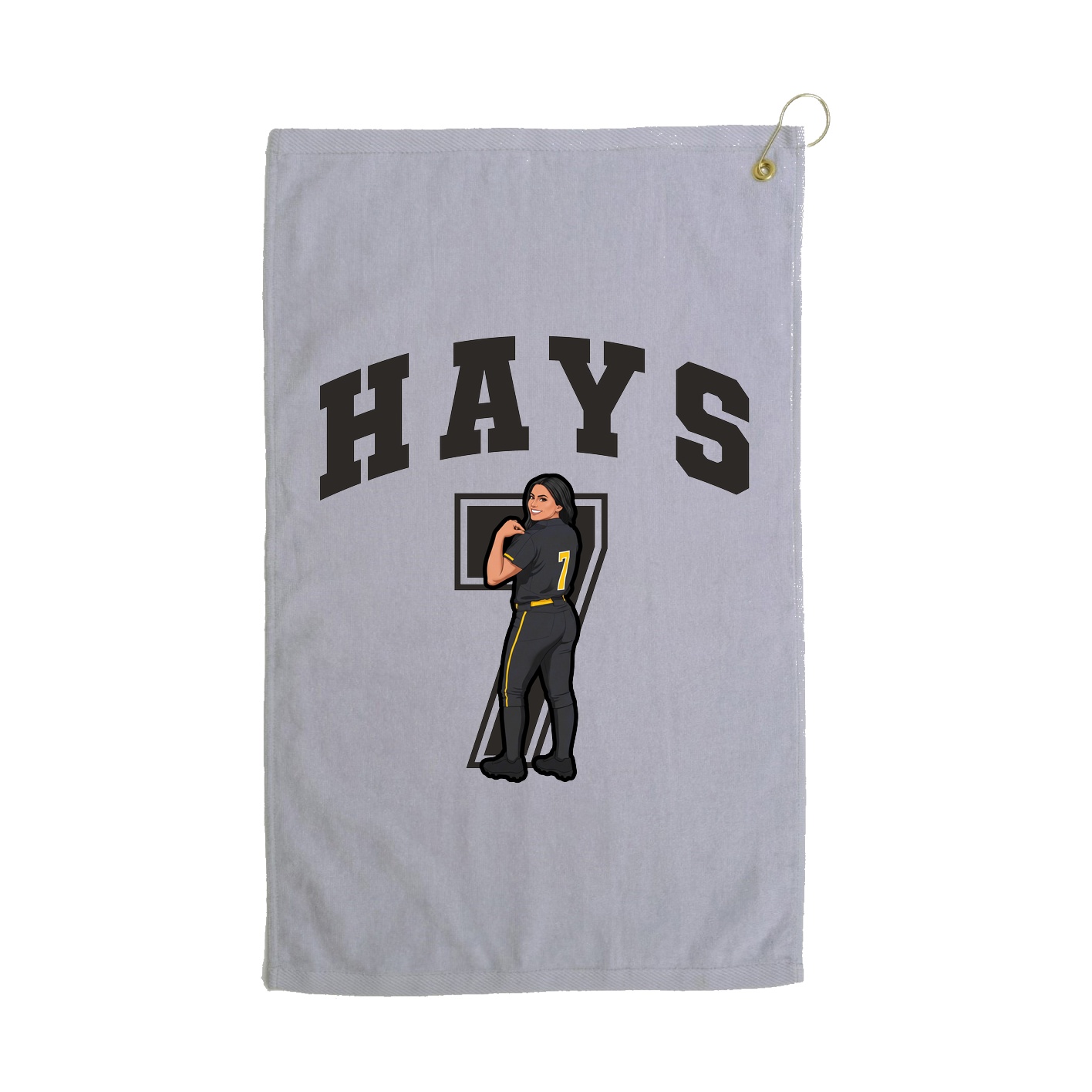 Golf Towel — Number in Grey