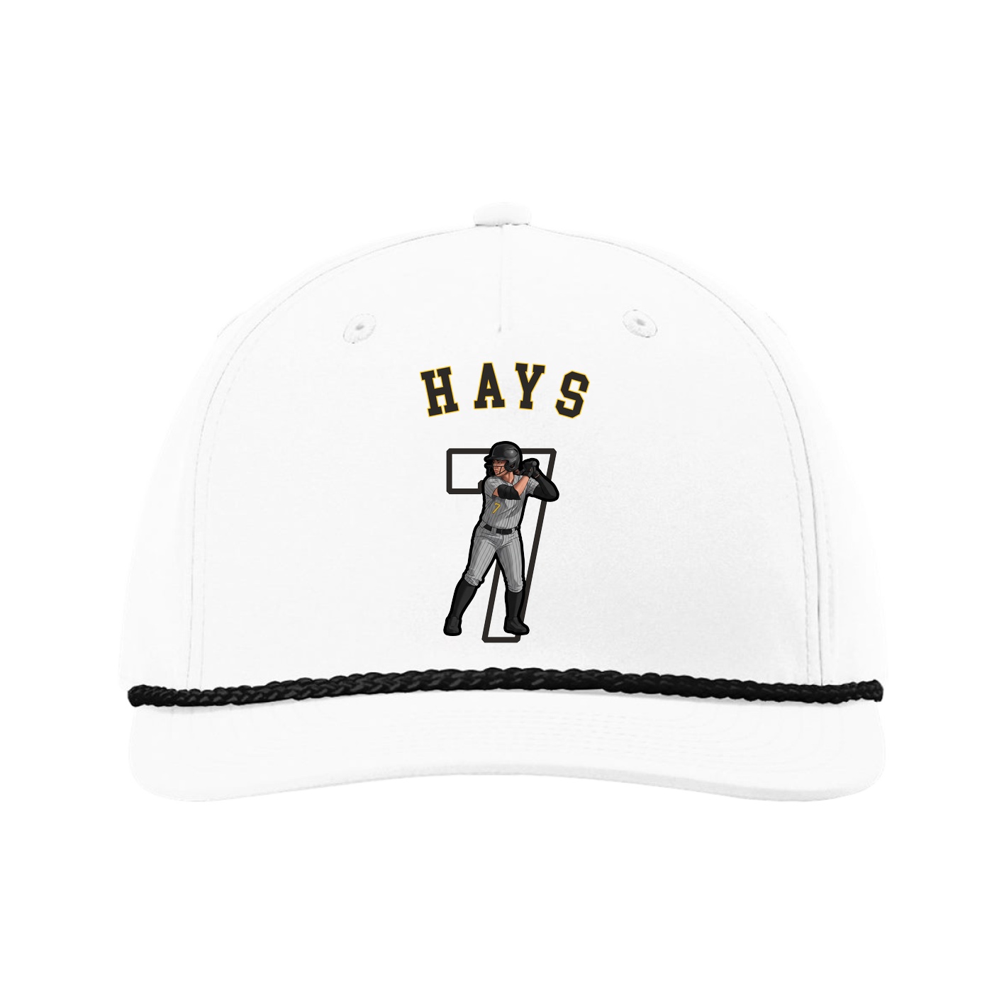 Five-Panel Classic Rope Cap — Shirsey Arch in White